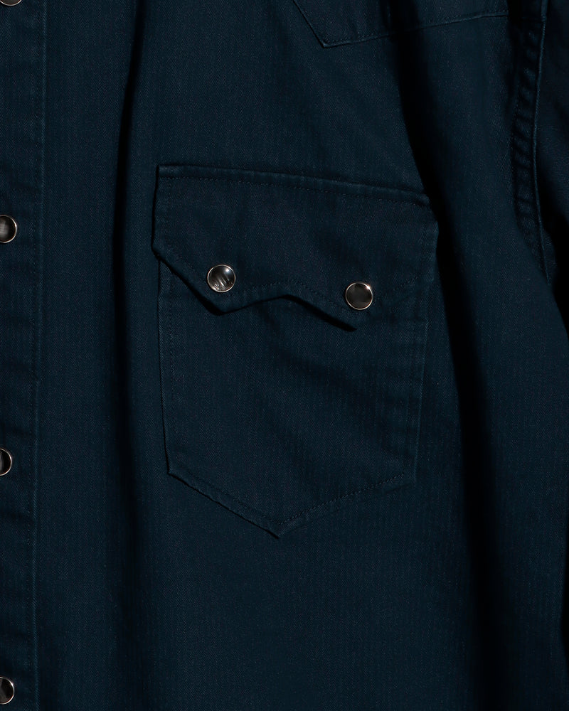 COTTON HERRINGBONE WESTERN SHIRT