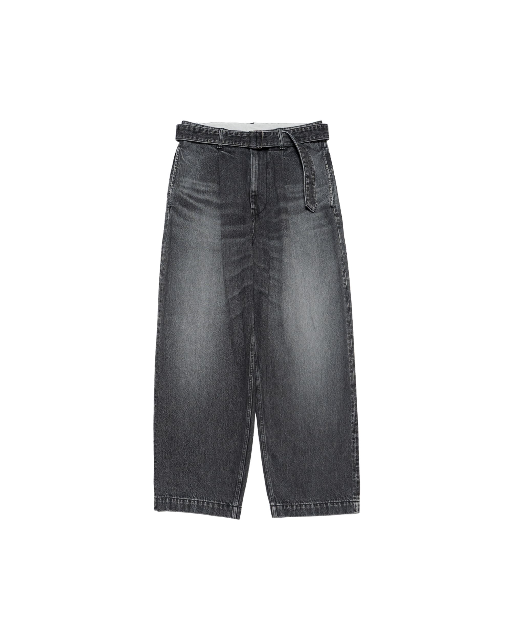 Selvage Denim Belted Pants -LIGHT FADE-