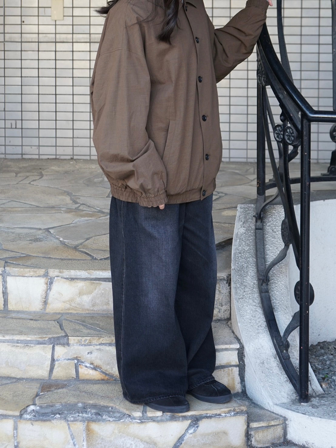 Cotton Wool Poplin Oversized Blouson