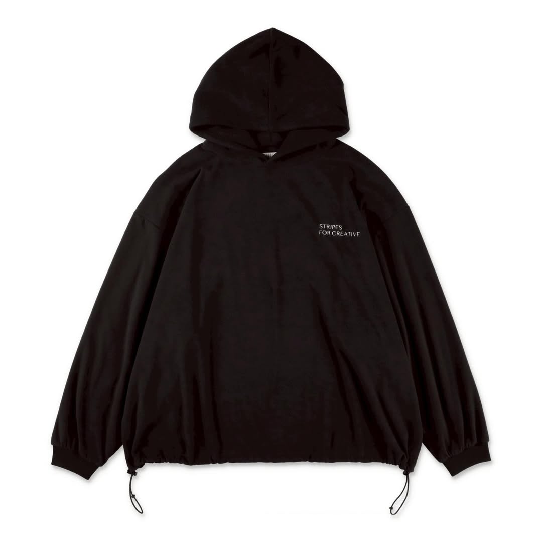 FLEECE SUPER BIG HOODY LS TEE W/DRAWSTRINGS