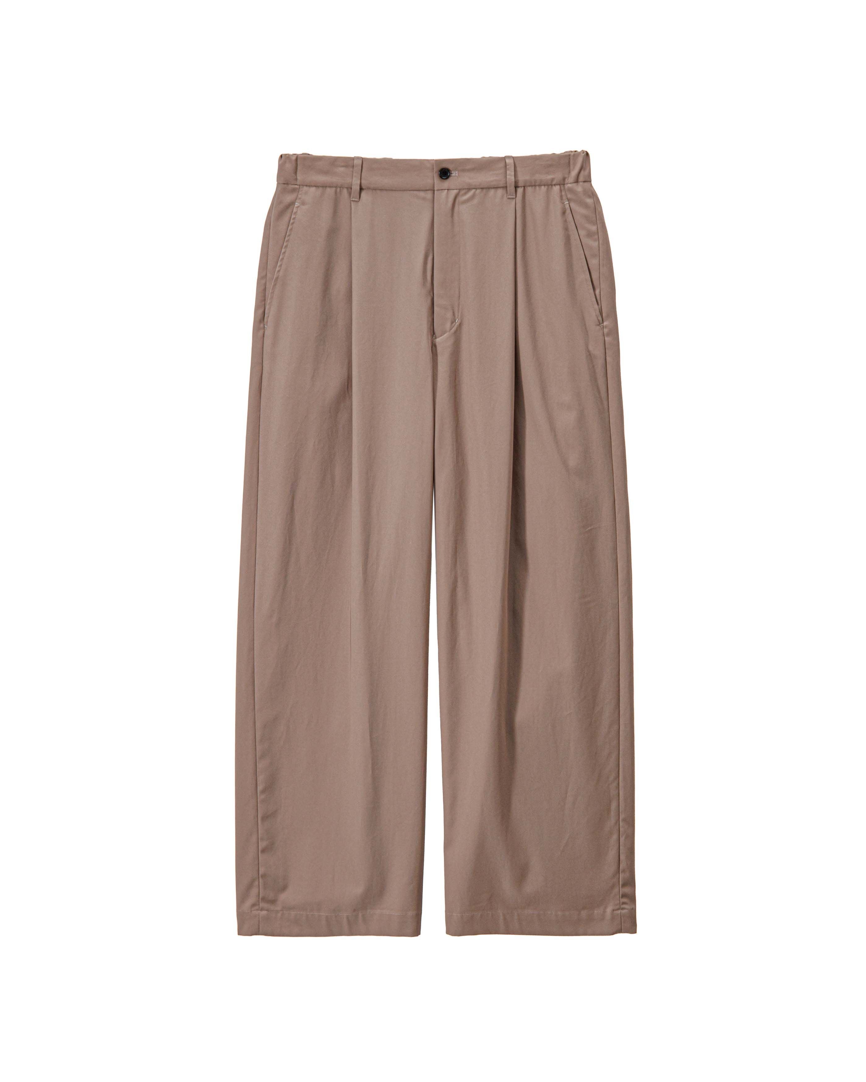 Brushed Cotton Gabardine Wide Straight Pants