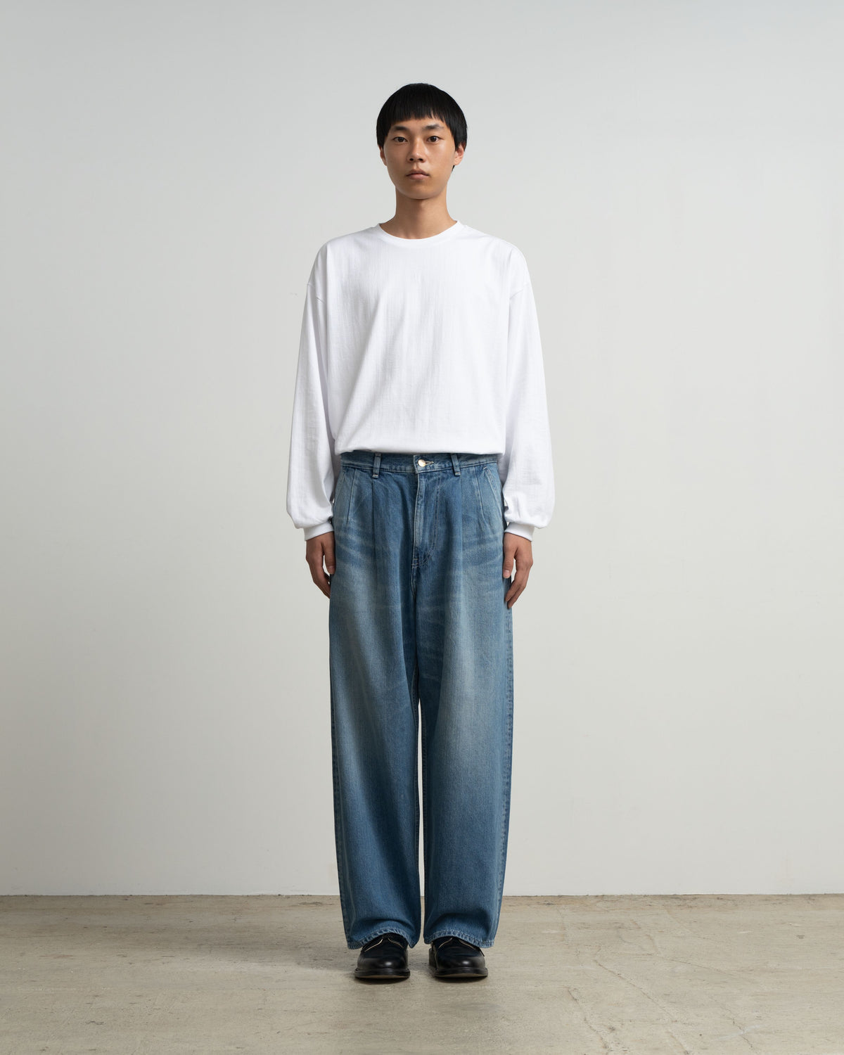 Selvage Denim Two Tuck Pants -LIGHT FADE-