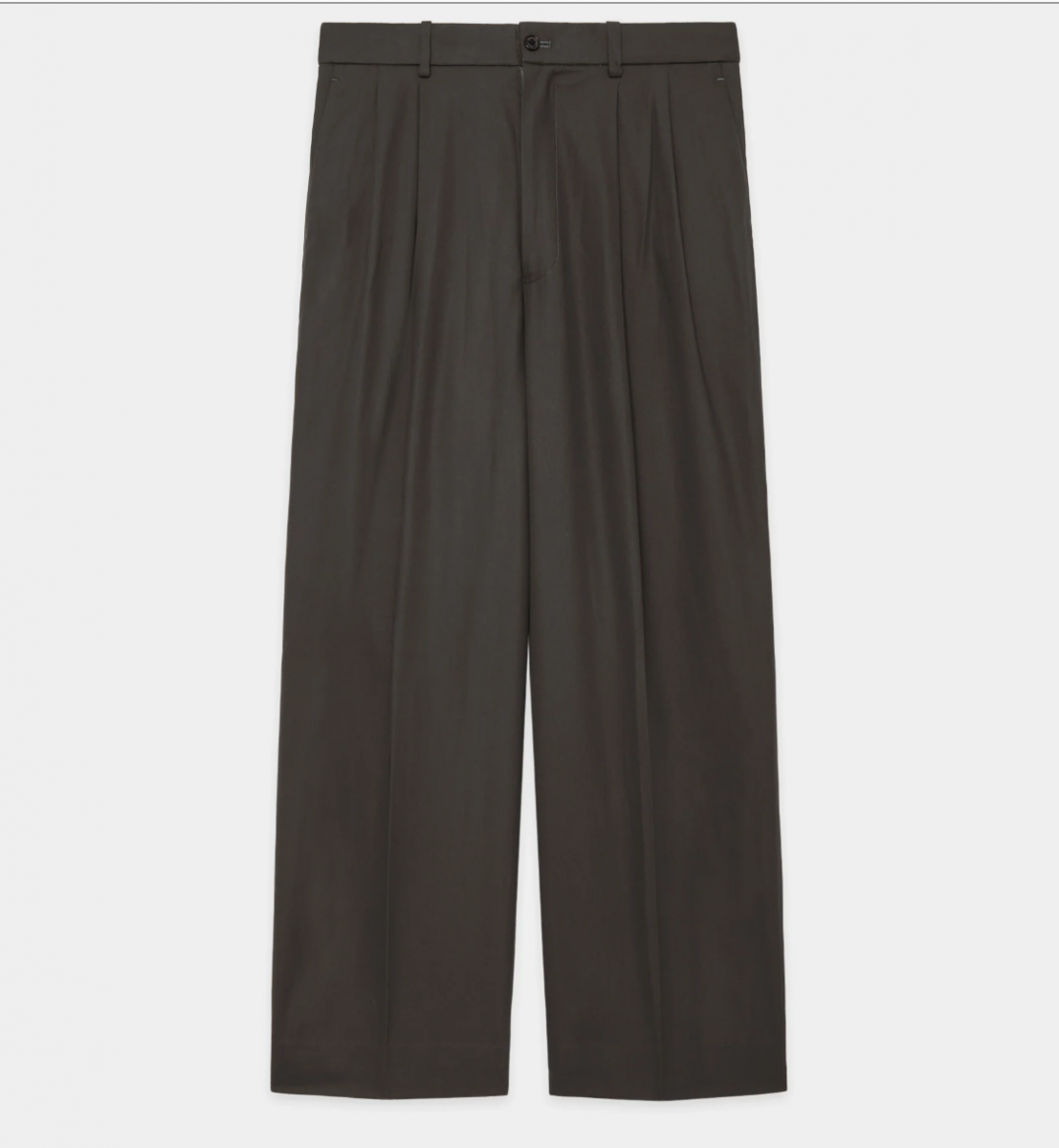 ORGANIC GIZA VOILE YARN TWILL CLASSIC FIT DOUBLE PLEATED TROUSERS