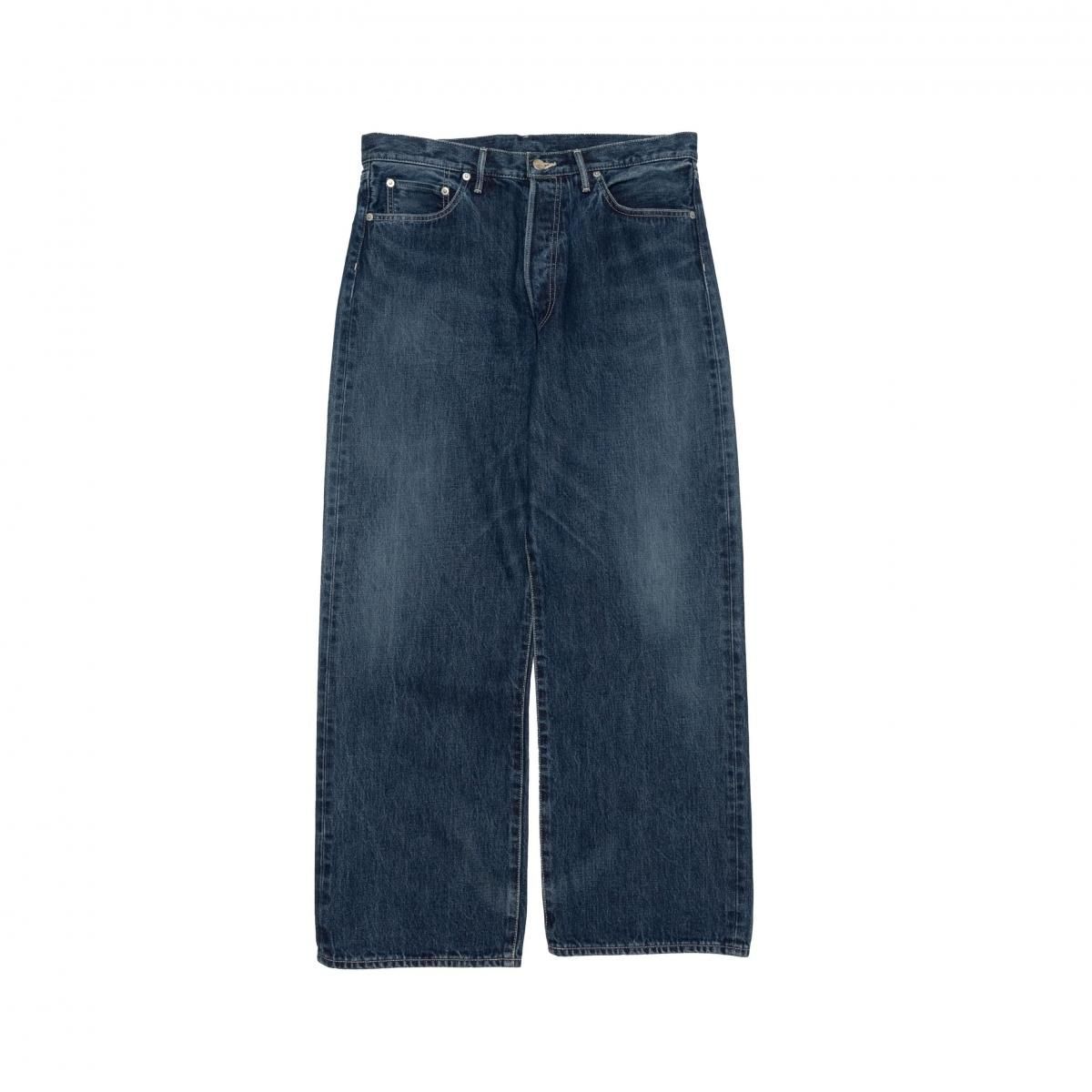 Selvage Denim Five Pocket Wide Straight Pants(DARK FADE)