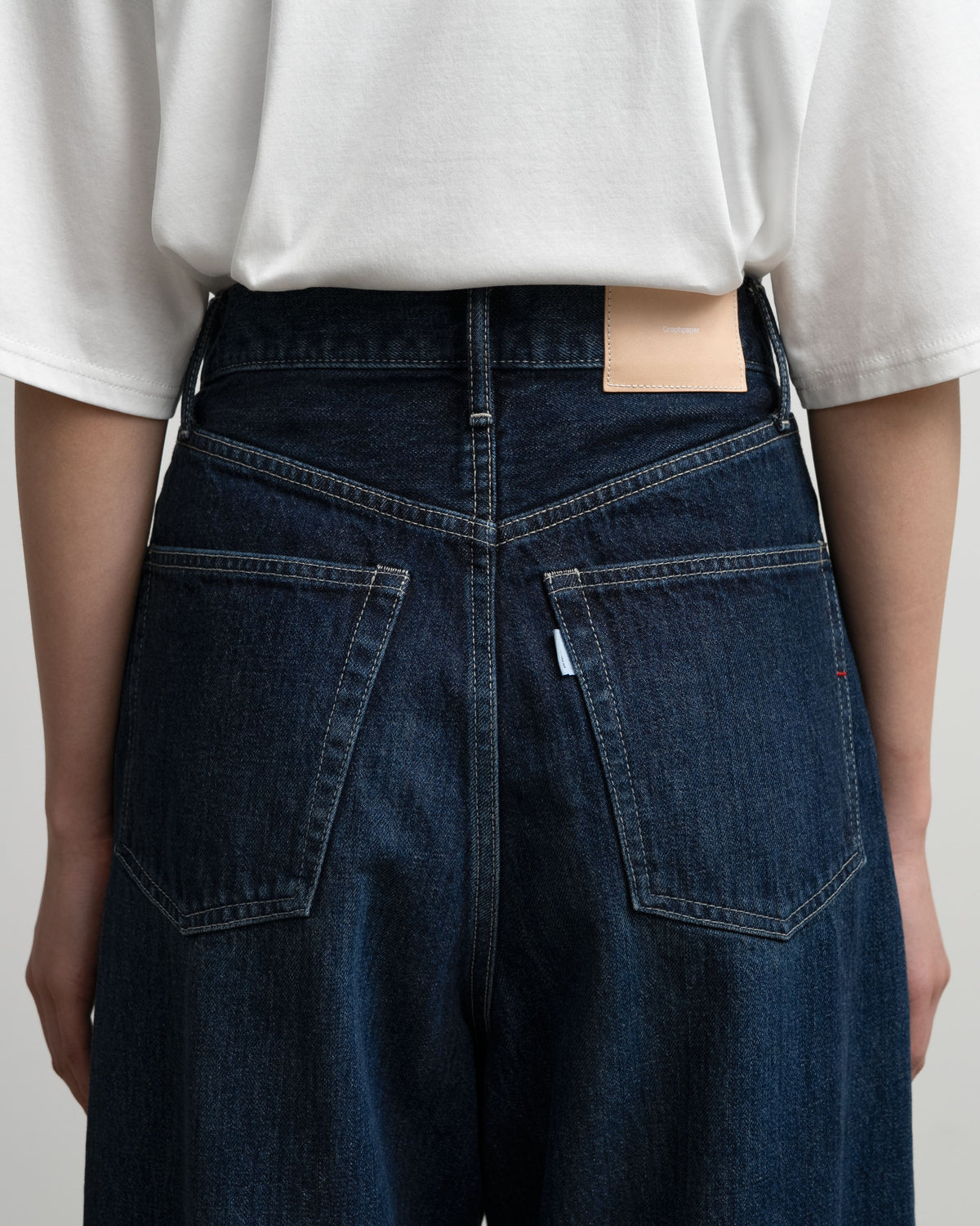 Selvage Denim Two Tuck Wide Pants-DARK FADE-