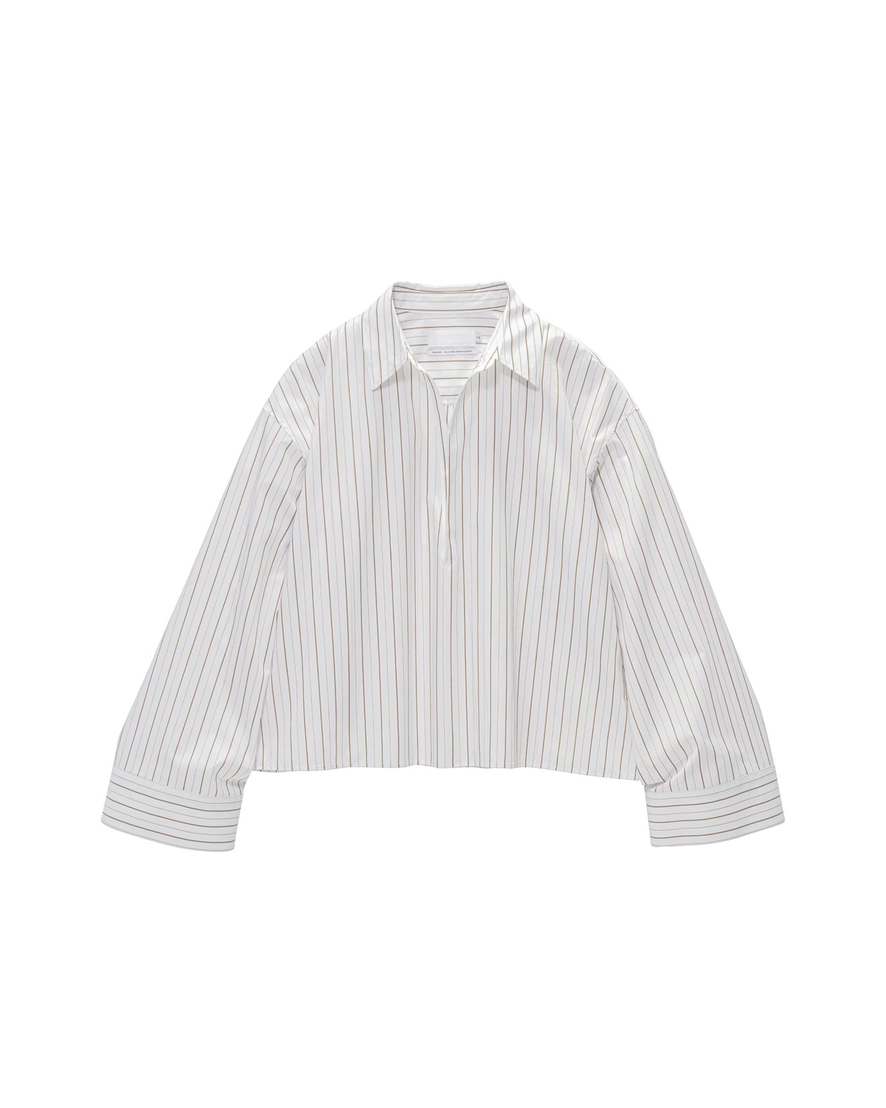 【8/8(土)発売】SIDOGRAS Brown Stripe Short Skipper Blouse