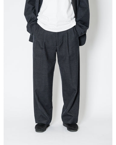 WOOL COTTON 2 TUCK TROUSERS