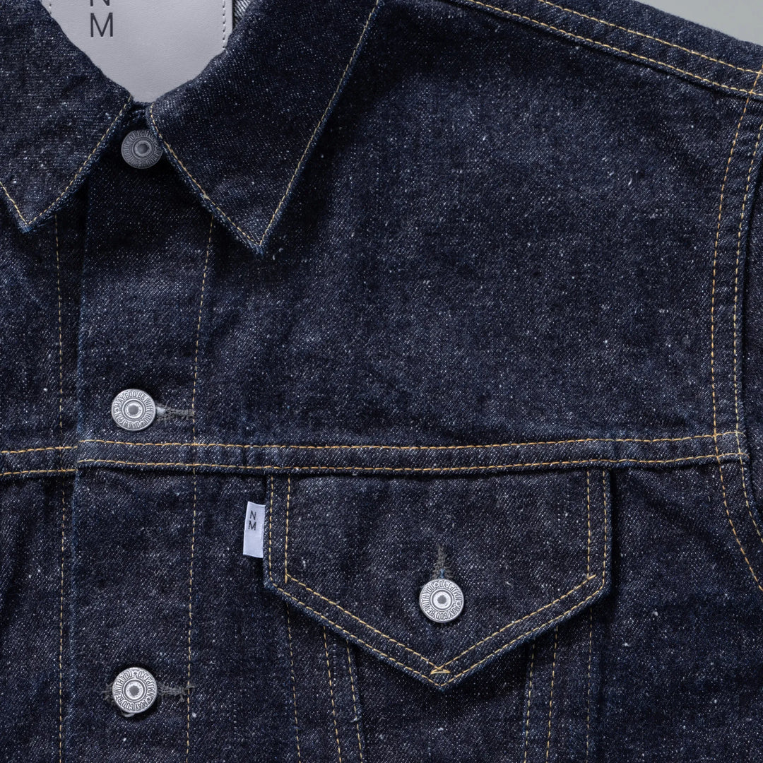 #019 LV TRUCKER JACKET LONG ONE-WASHED