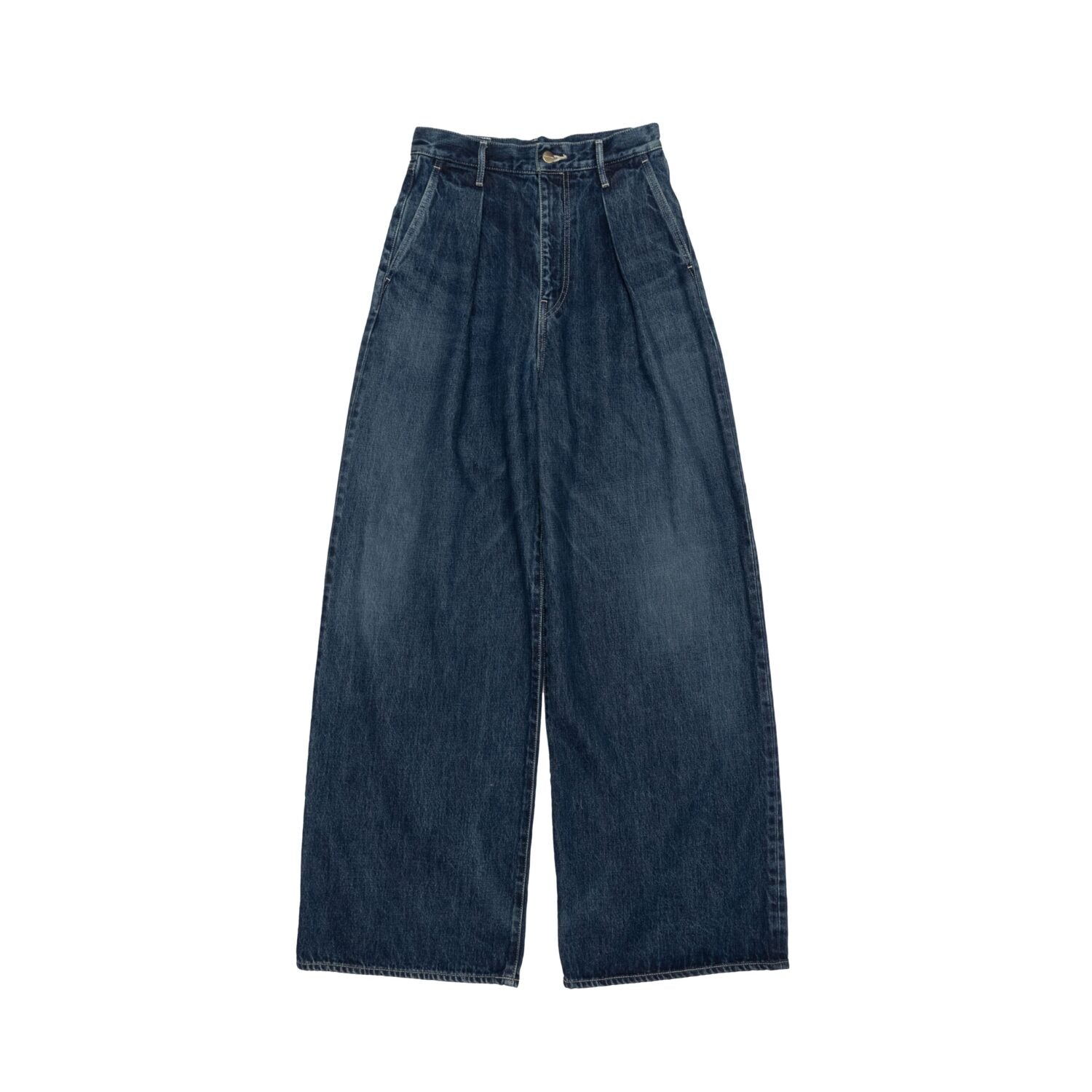 Selvage Denim Two Tuck Wide Pants(DARK FADE)