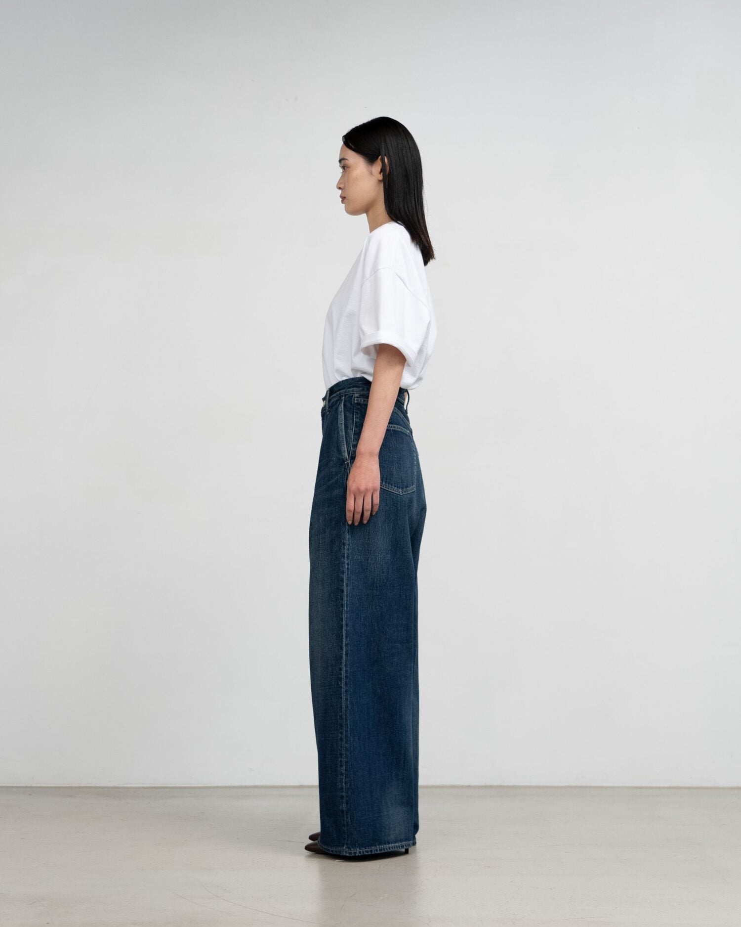 Selvage Denim Two Tuck Wide Pants(DARK FADE)