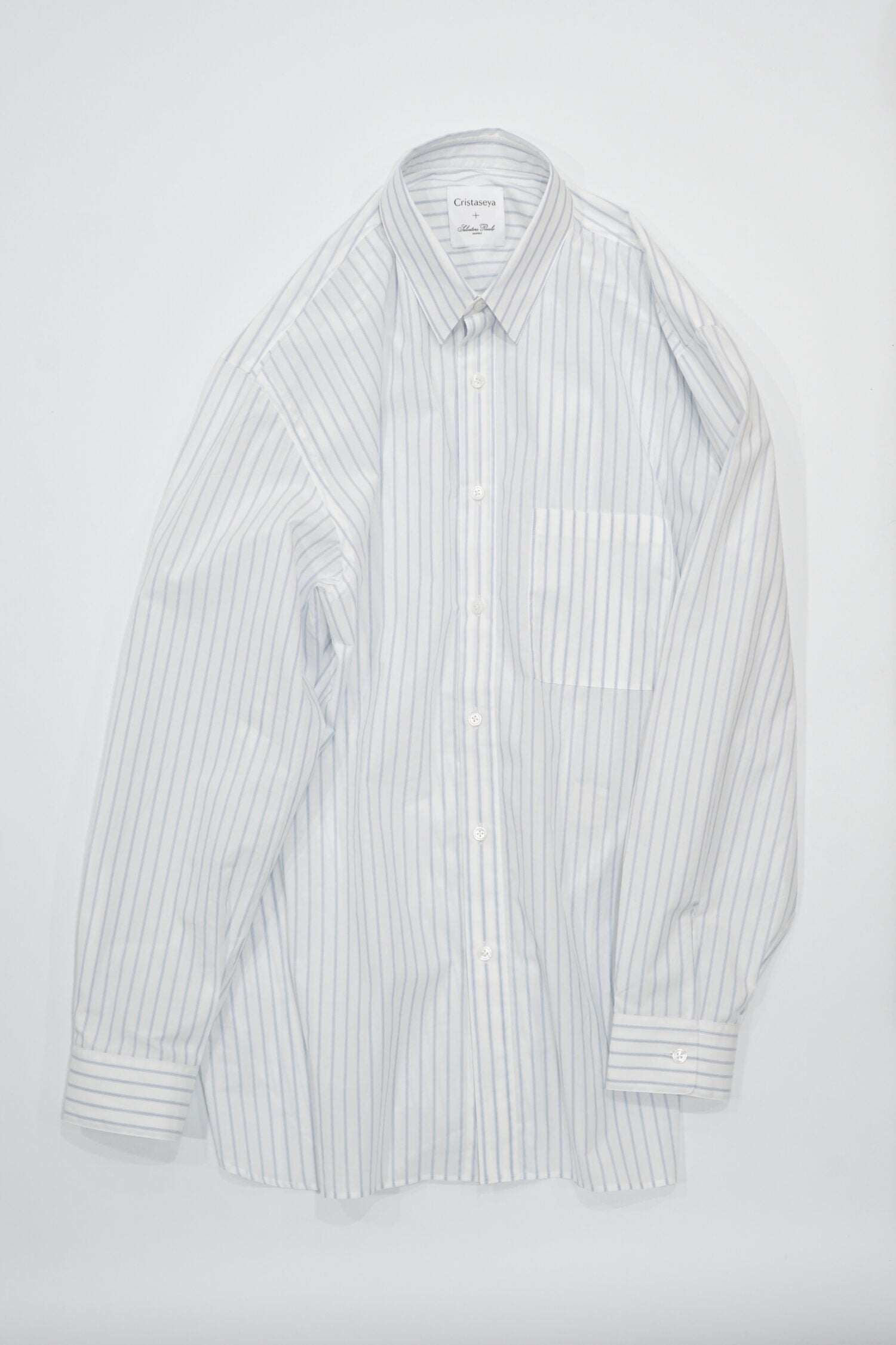 Handmade Men’s Classic Collar Shirt(WHITE/BLUE.ST)