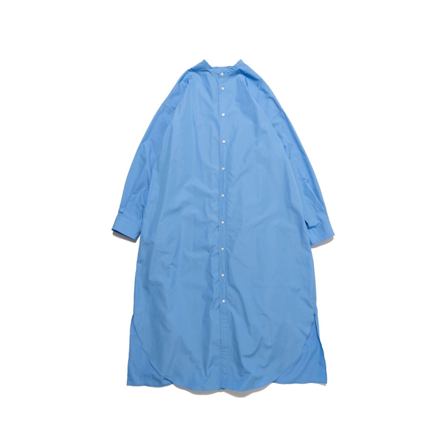 High Count Broad Oversized Band Collar Shirt Dress