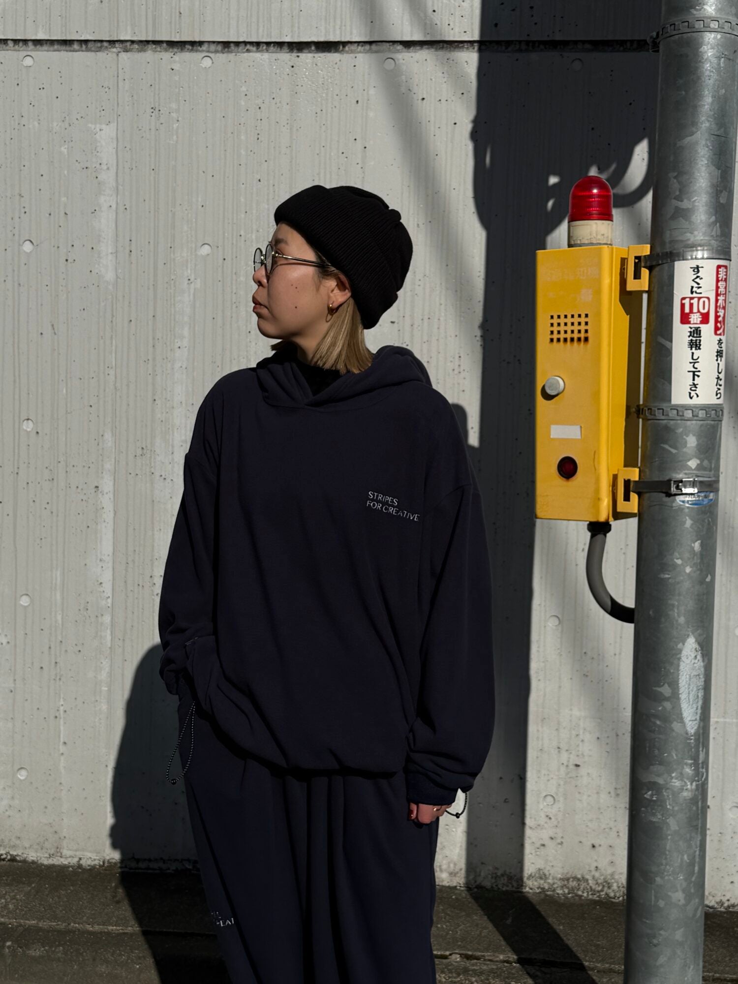 FLEECE SUPER BIG HOODY LS TEE W/DRAWSTRINGS