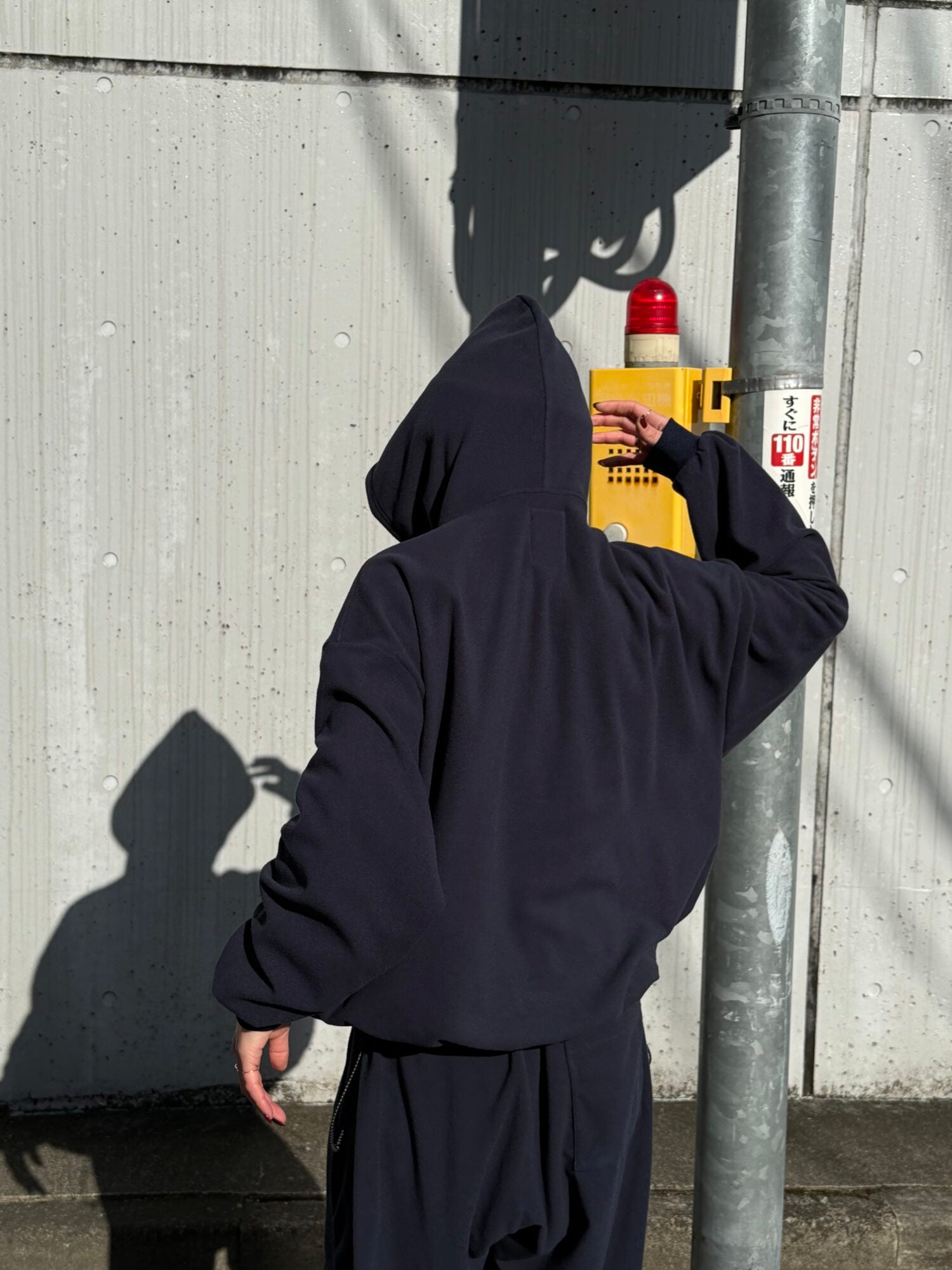 FLEECE SUPER BIG HOODY LS TEE W/DRAWSTRINGS