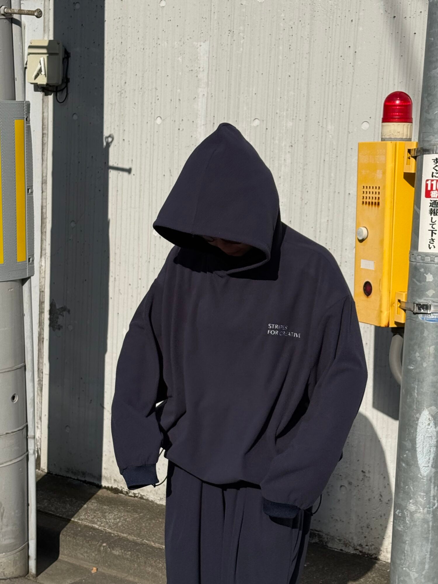 FLEECE SUPER BIG HOODY LS TEE W/DRAWSTRINGS