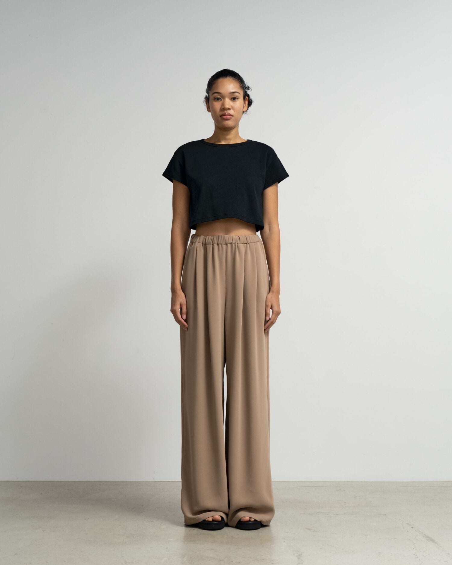 Satin Easy Wide Pants-COLLECTION-