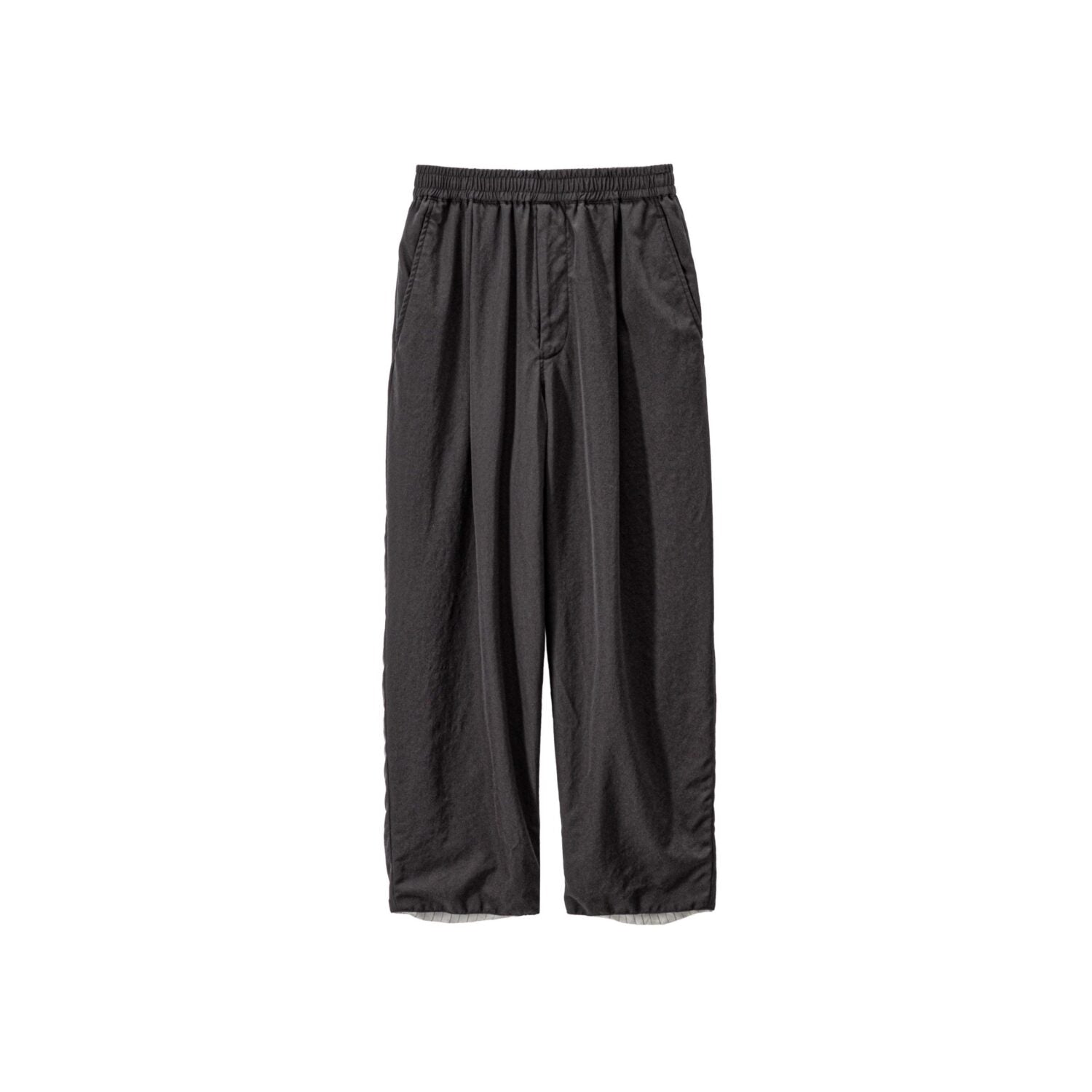 Fulled Wool Twill Wide Easy Pants