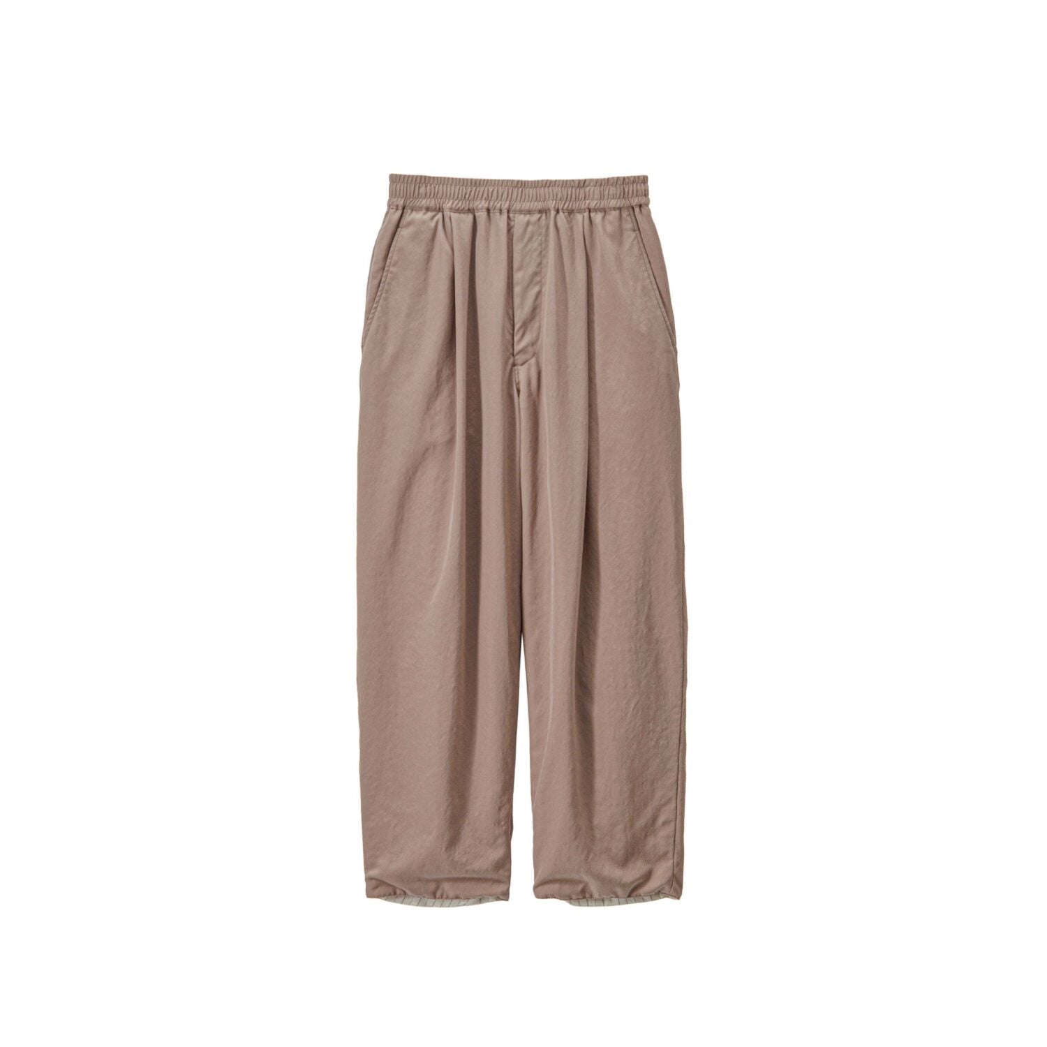Fulled Wool Twill Wide Easy Pants