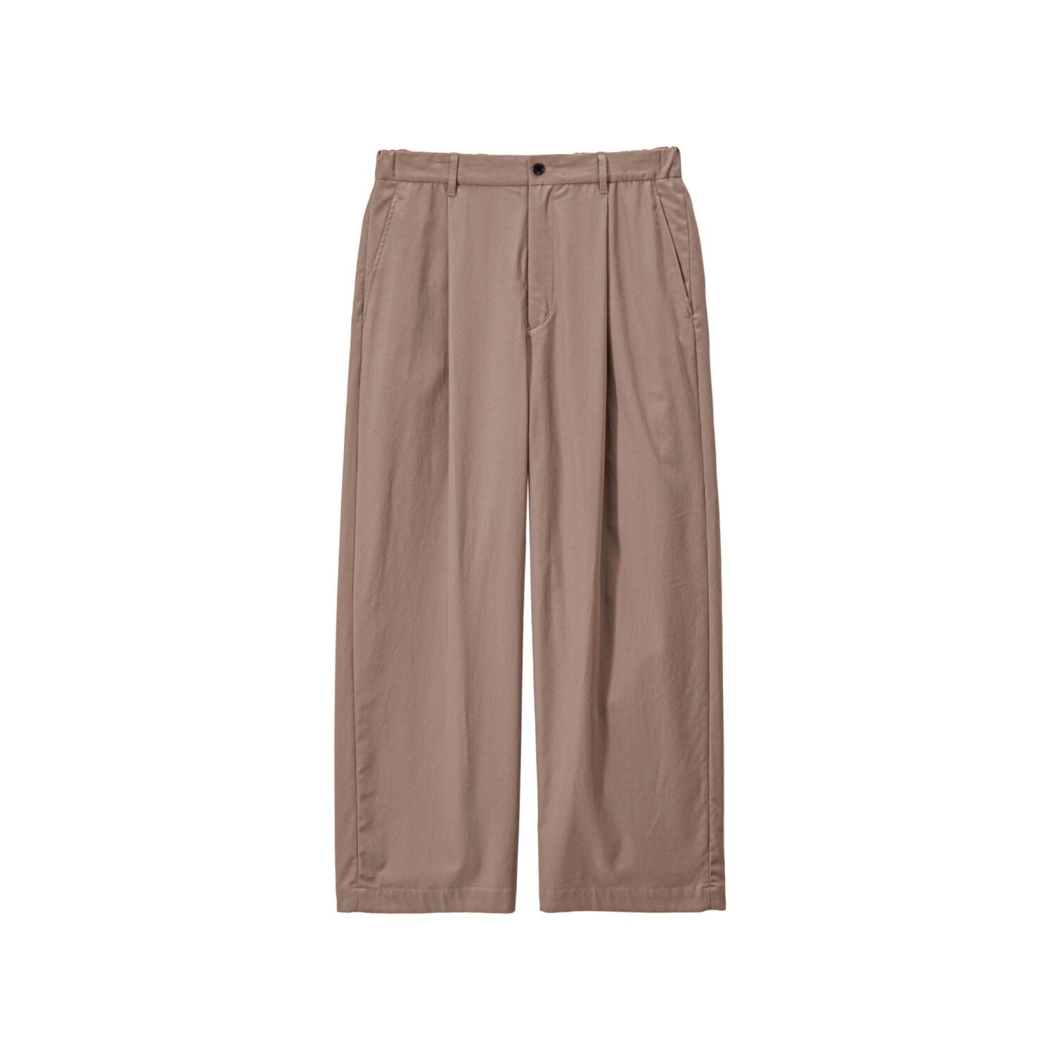 Brushed Cotton Gabardine Wide Straight Pants