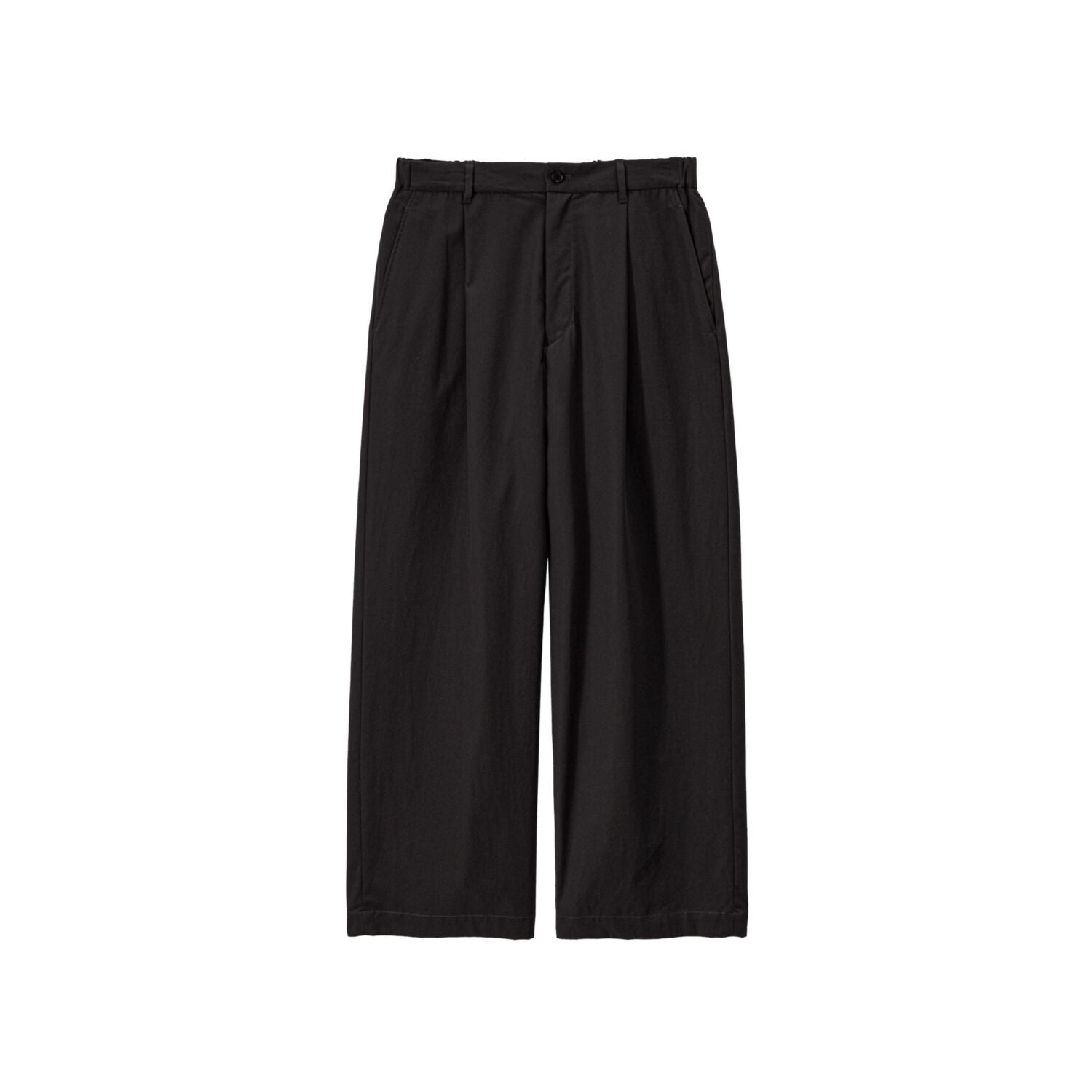 Brushed Cotton Gabardine Wide Straight Pants