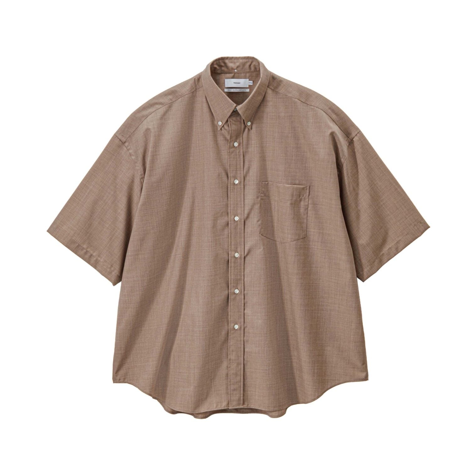 Fine Wool Heather Oversized S/S B.D. Shirt