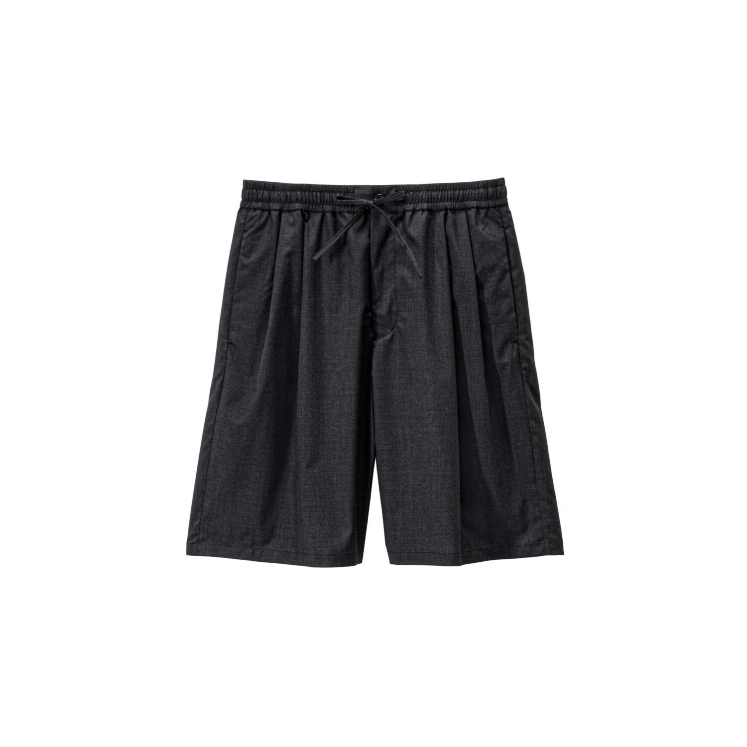 Fine Wool Heather Drawstring Track Shorts