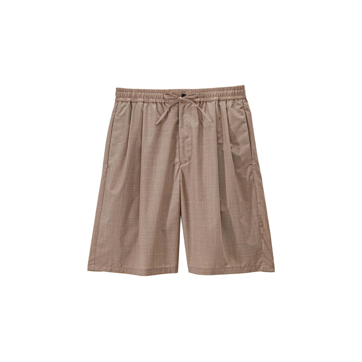 Fine Wool Heather Drawstring Track Shorts