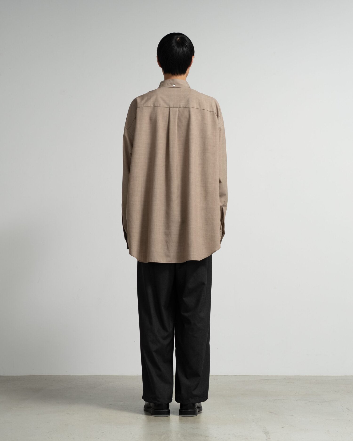 Fine Wool Heather Oversized L/S B.D. Shirt