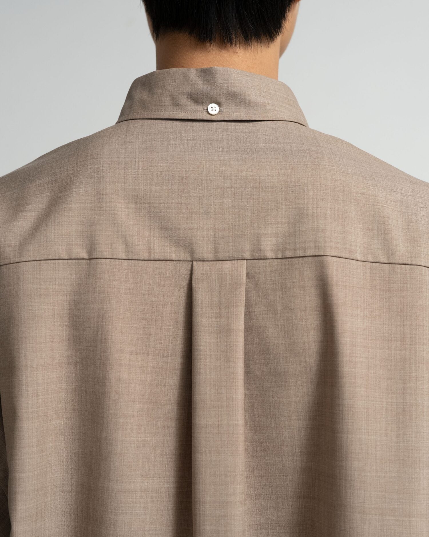 Fine Wool Heather Oversized L/S B.D. Shirt