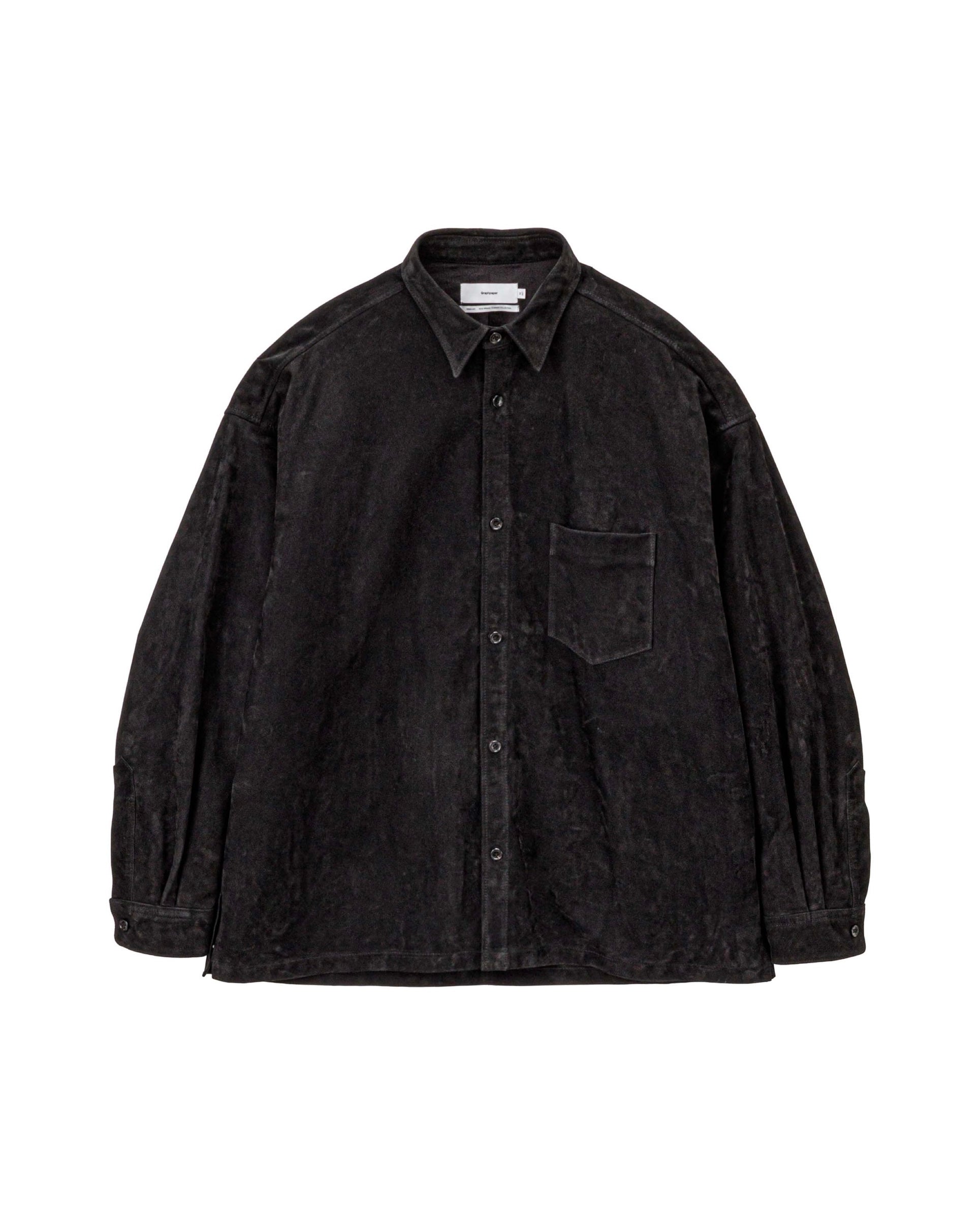【2/28(土)発売】Cow Nubuck Leather L/S Oversized Regular Collar Shirt