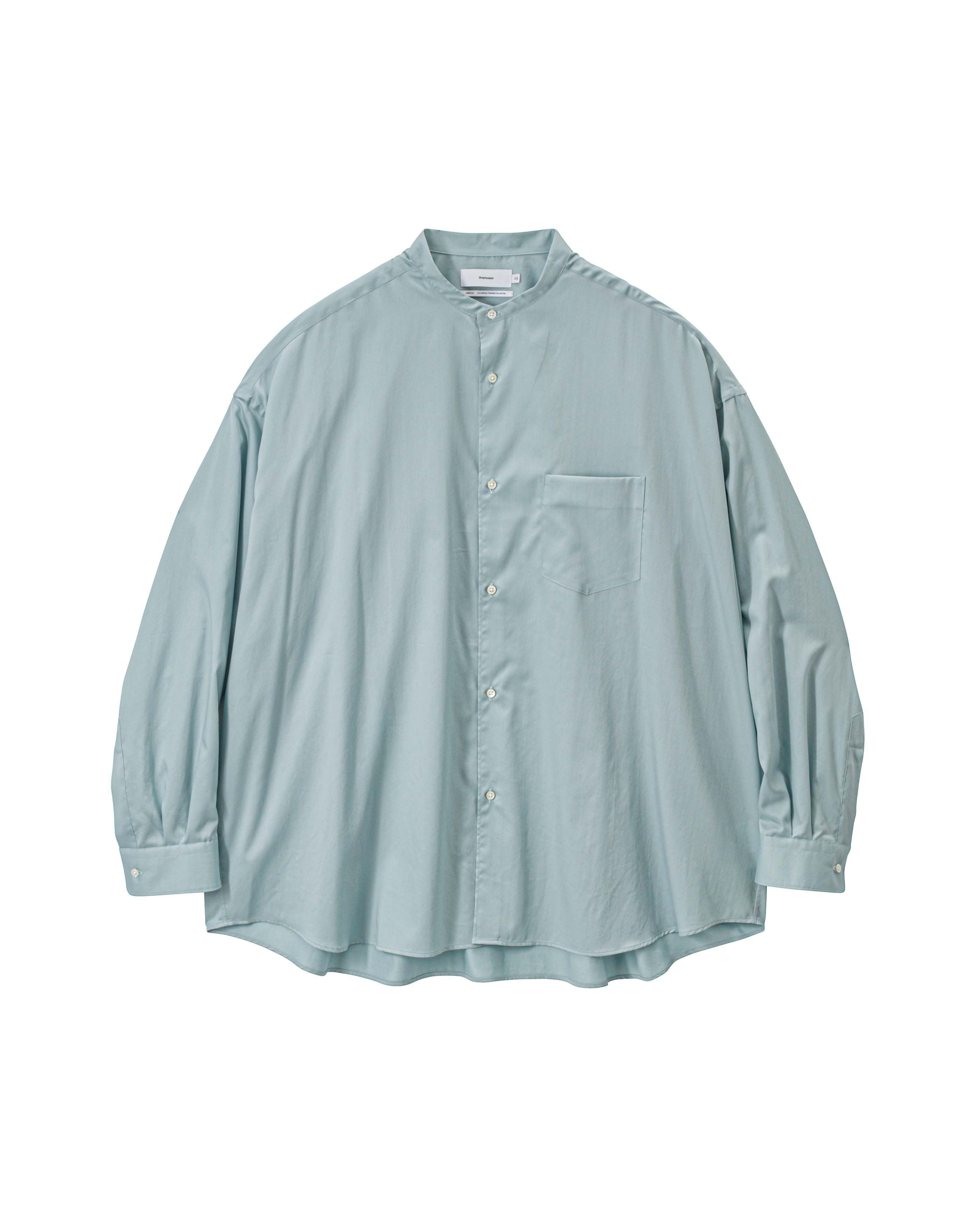 【26SS】Silicon Poplin Oversized Band Collar Shirt
