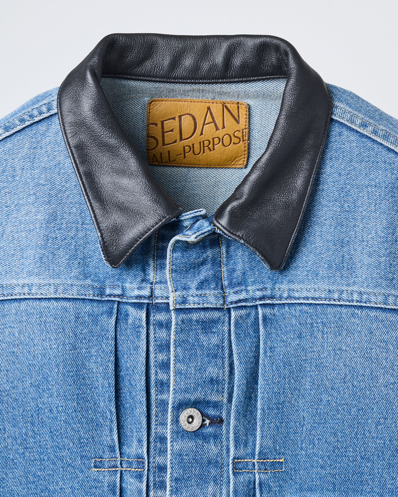 【8/8(土)発売】Leather Collar Denim Jacket