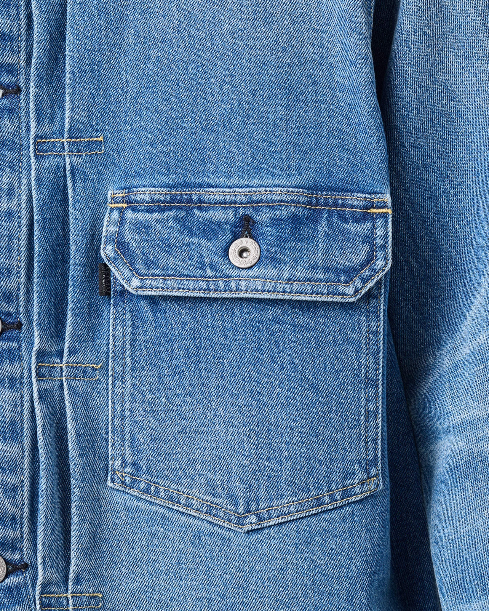 【8/8(土)発売】Leather Collar Denim Jacket