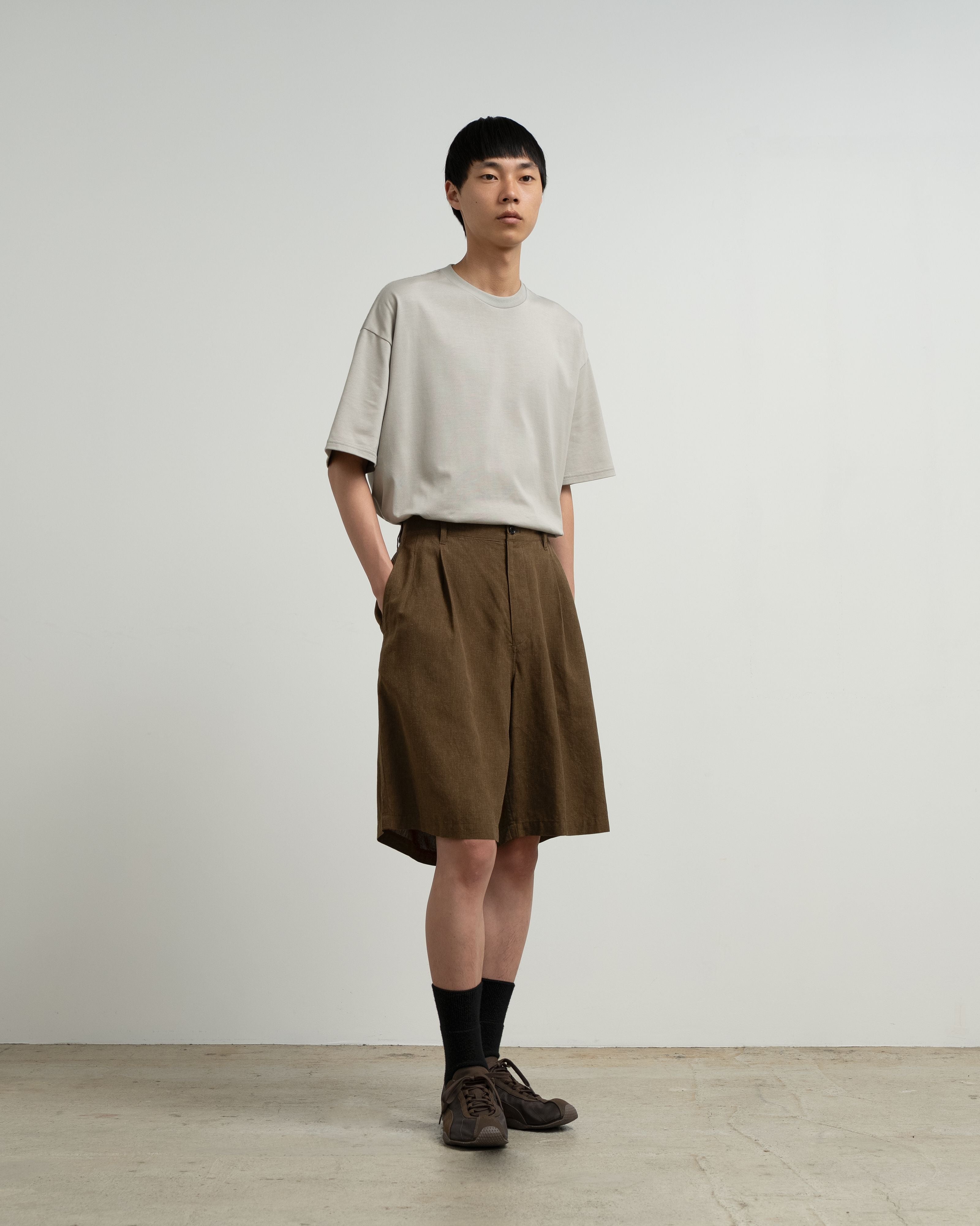 Linen Cupro Oversized Shorts