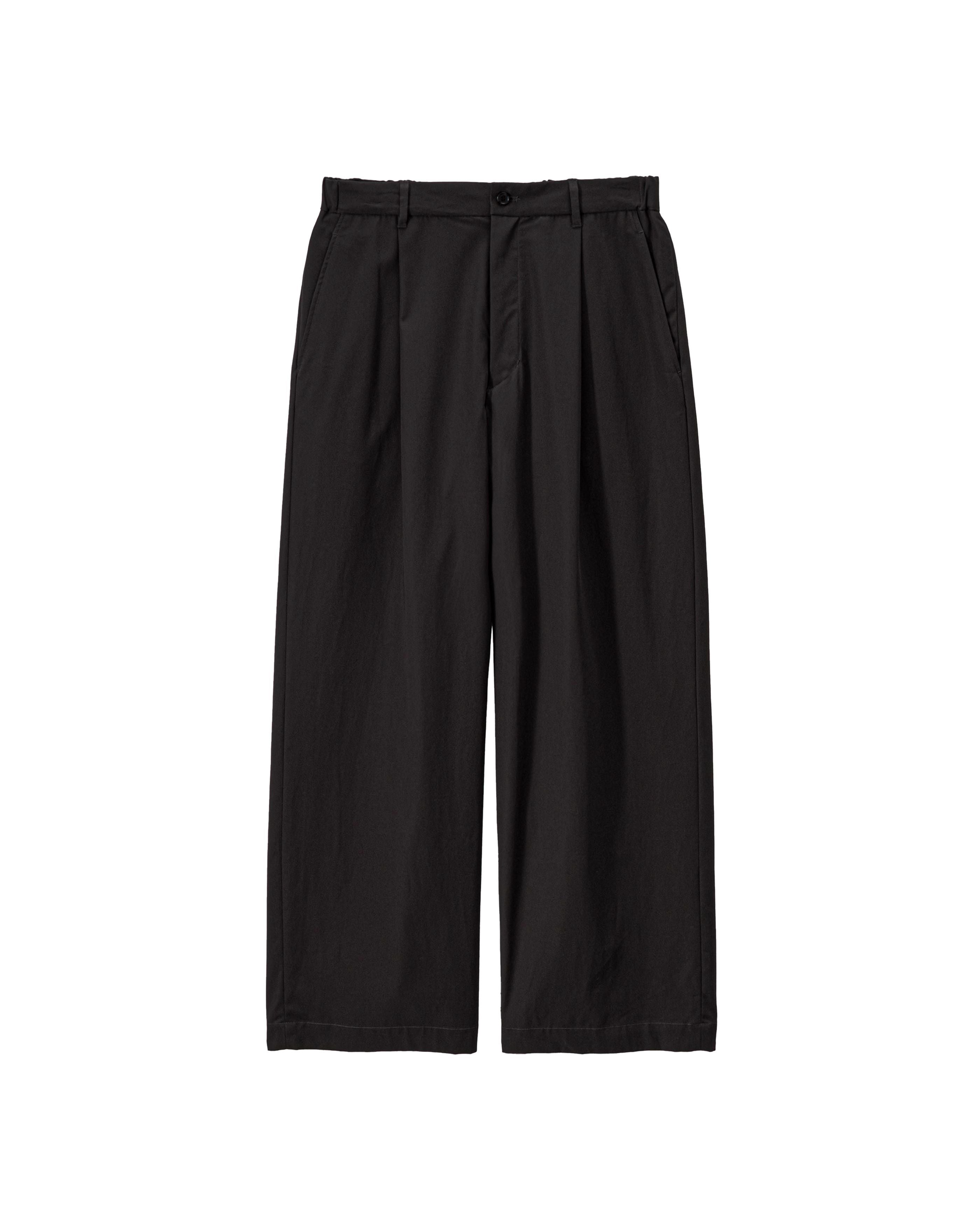 Brushed Cotton Gabardine Wide Straight Pants