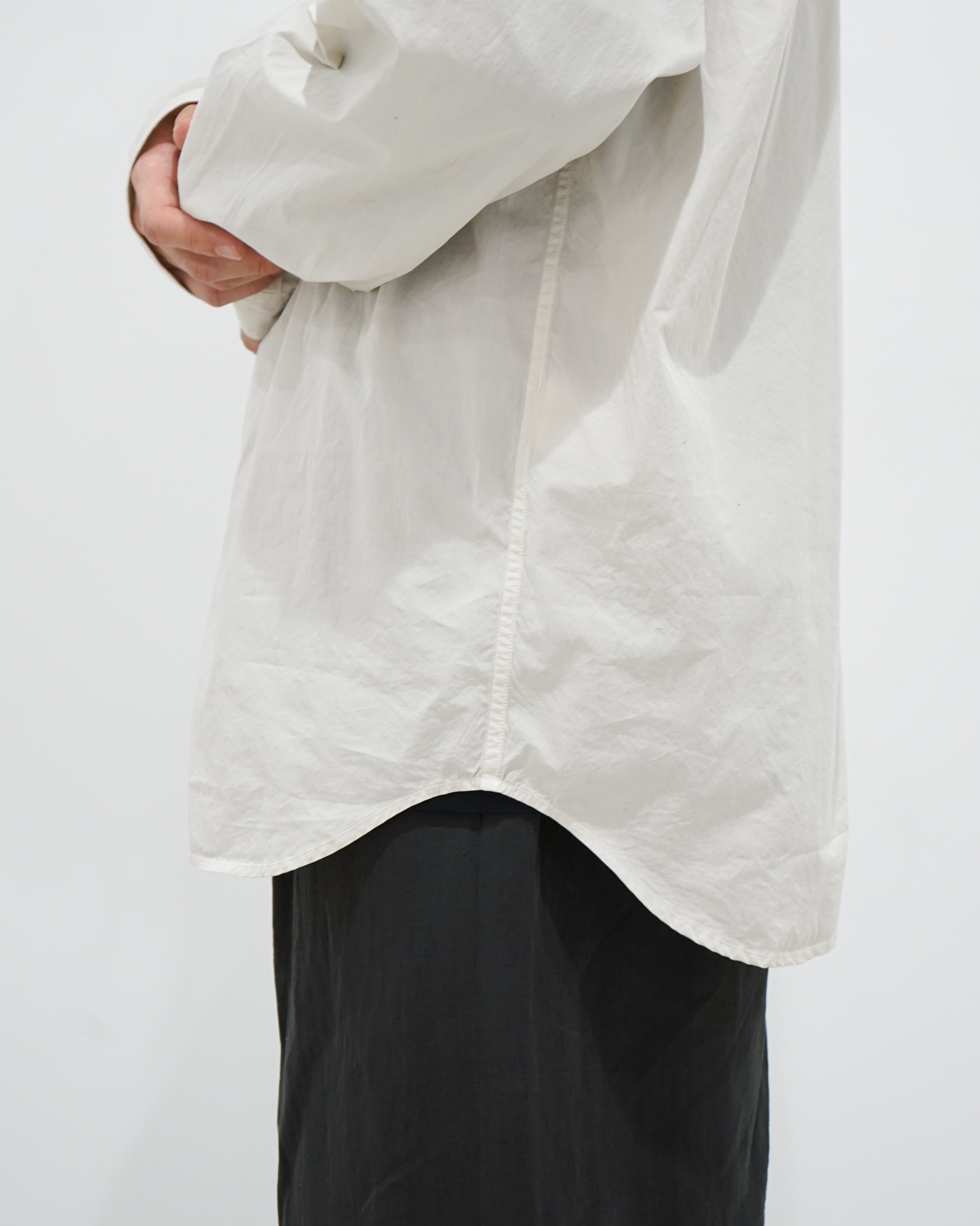 SHRINK COTTON LAWN OVERSIZED SHIRT