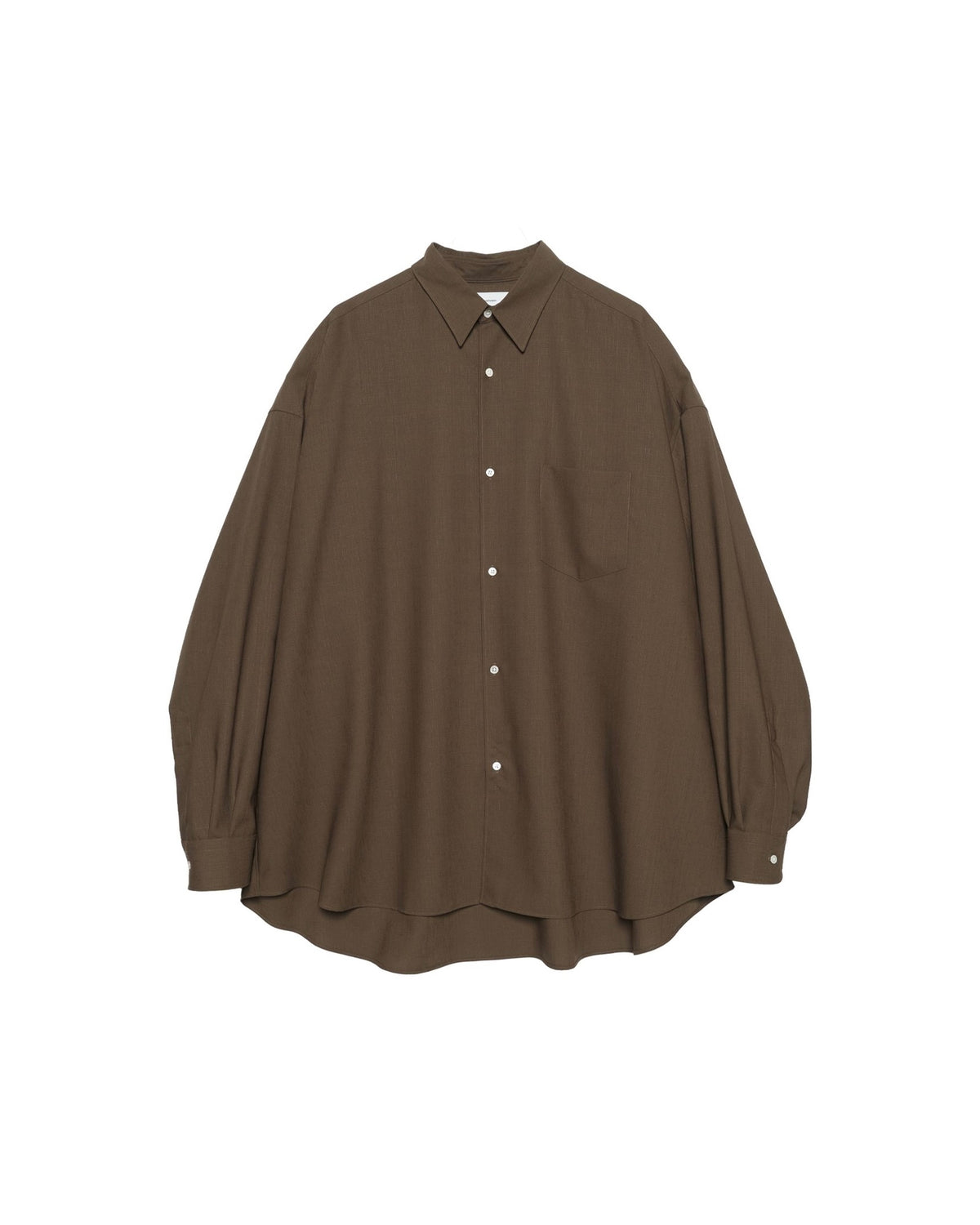Wool Hopsack L/S Oversized Regular Collar Shirt