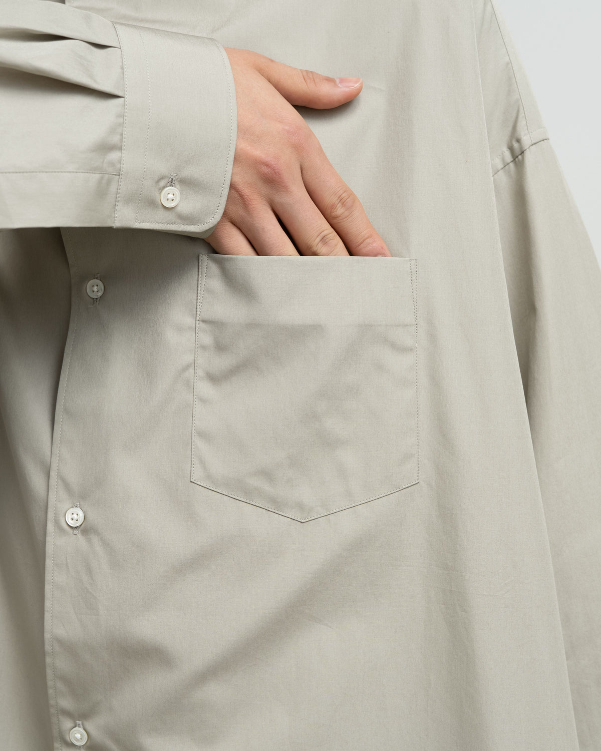 ALUMO for GP L/S Oversized Band Collar Shirt