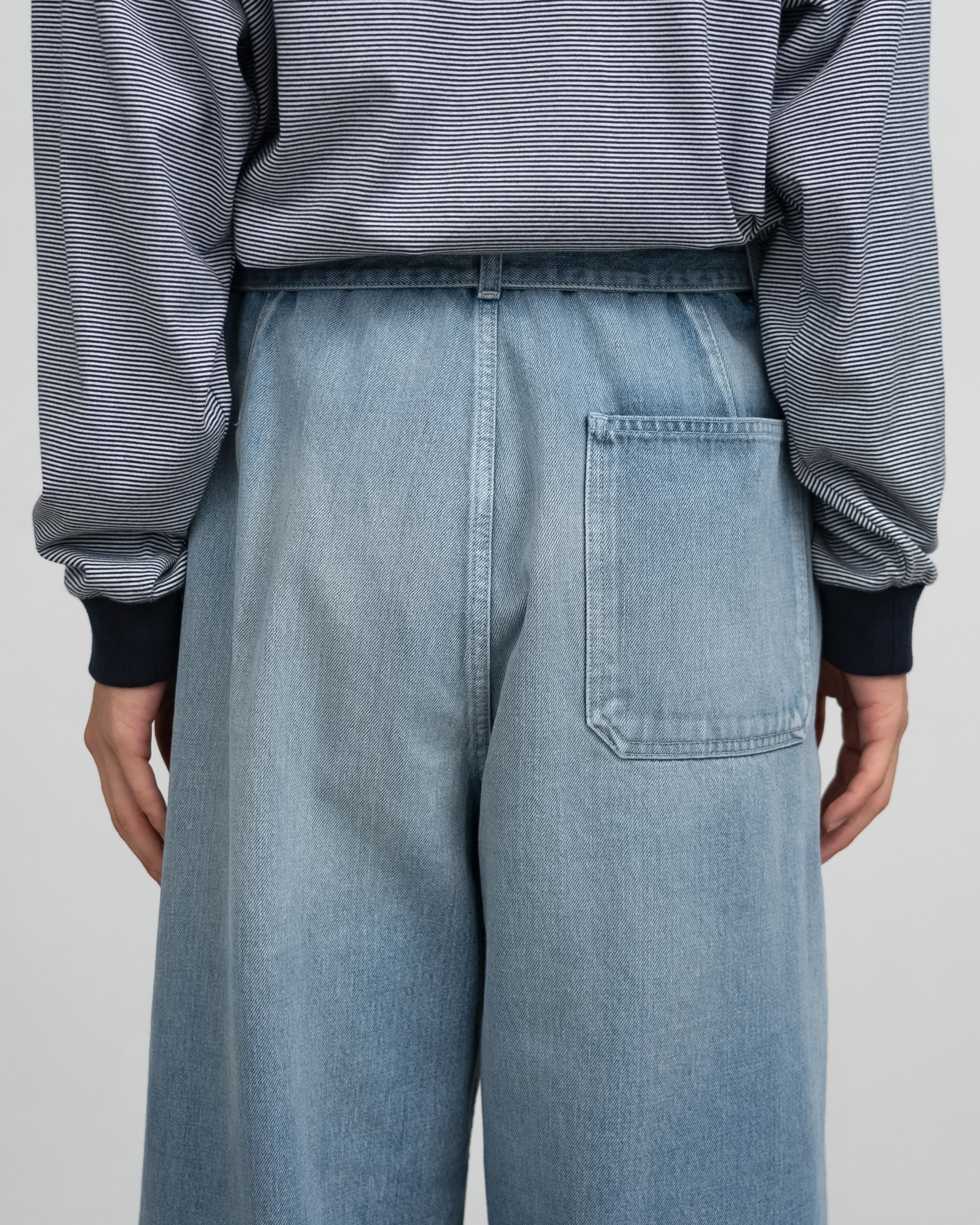 Selvage Denim Belted Pants(LIGHT FADE)