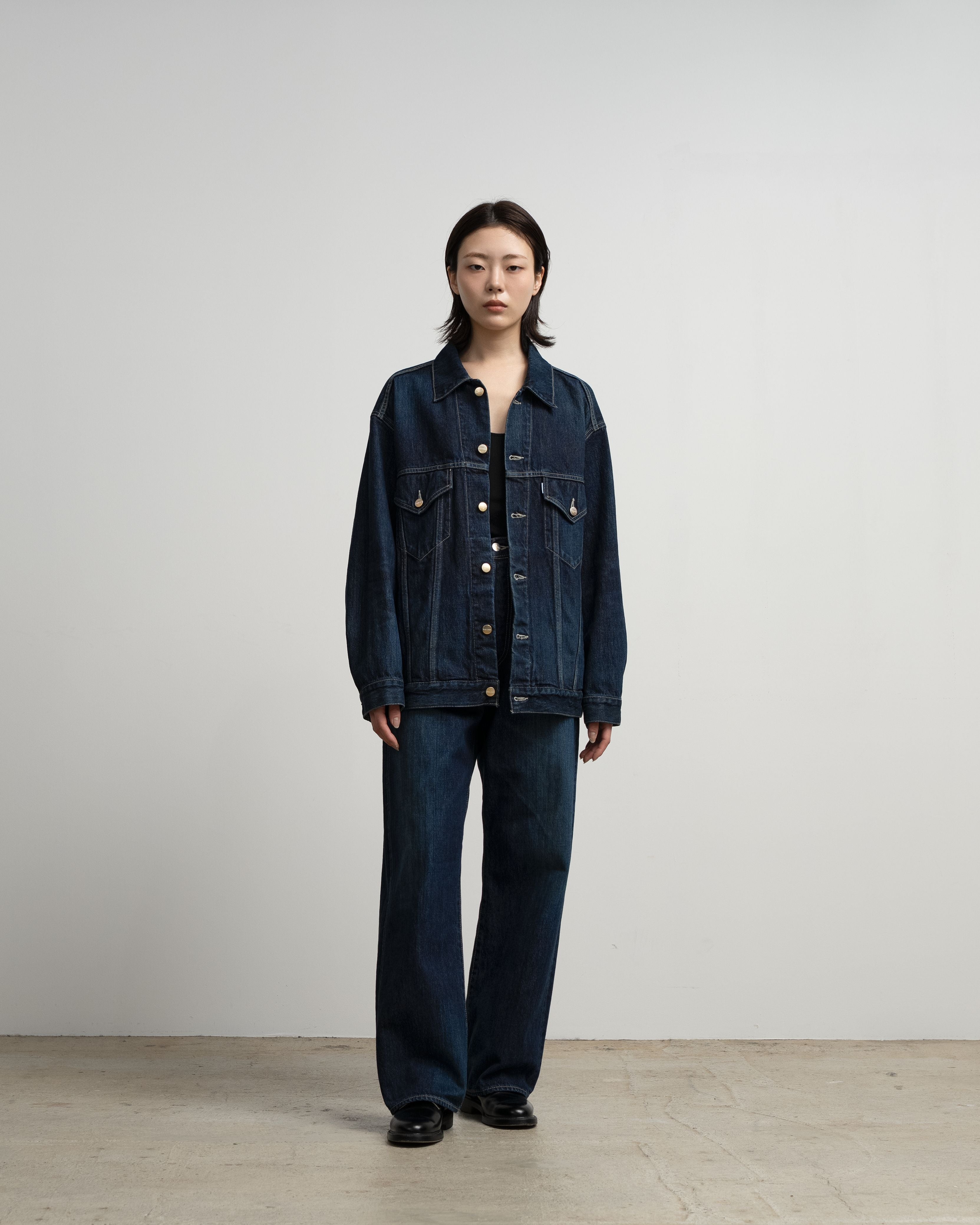 Selvage Denim Trucker Jacket -DARK FADE-