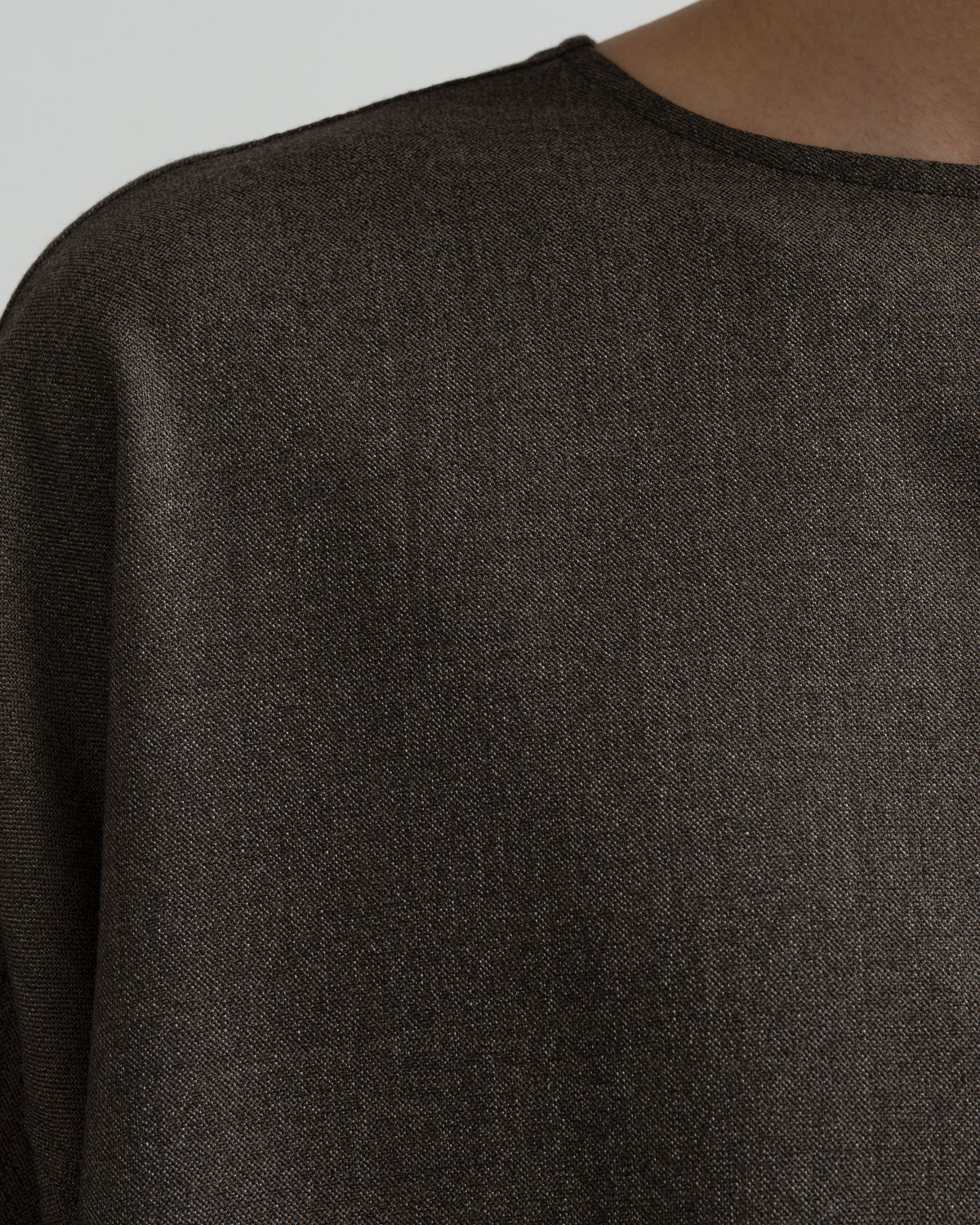 Melange Matt Worsted Collarless Shirt