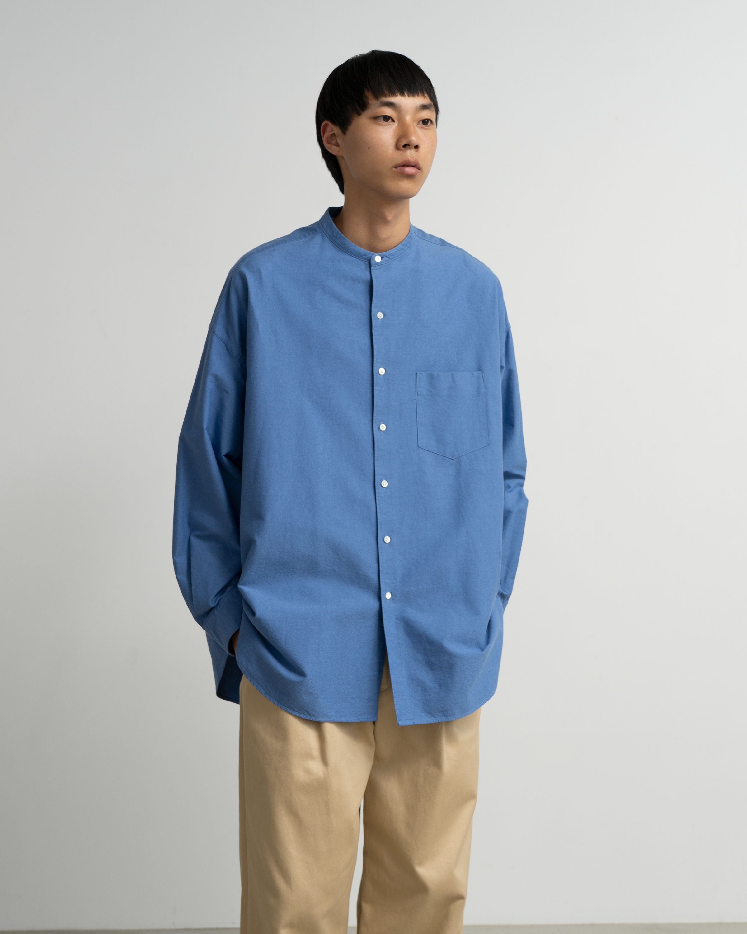 【8/1(土)発売】Oxford L/S Oversized Band Collar Shirt