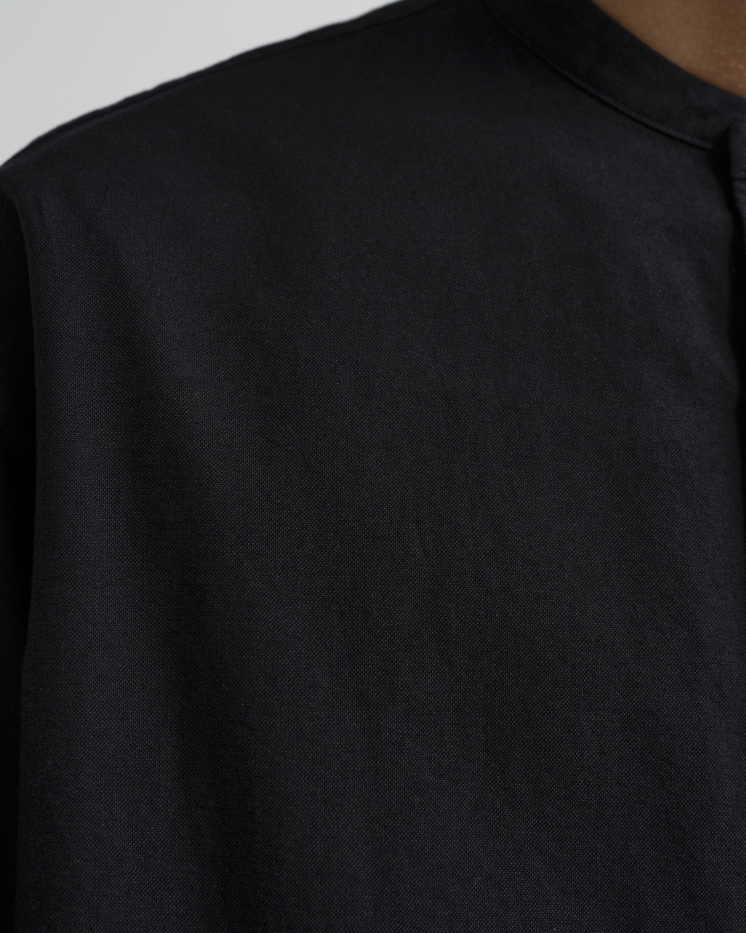 Oxford L/S Band Collar Box Shirt
