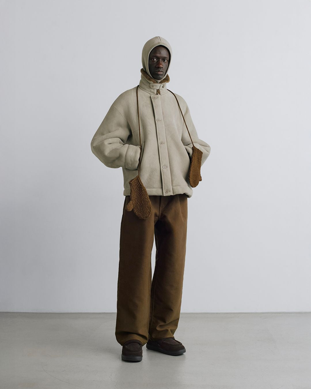 Cotton Double Serge Two Tuck Pants
