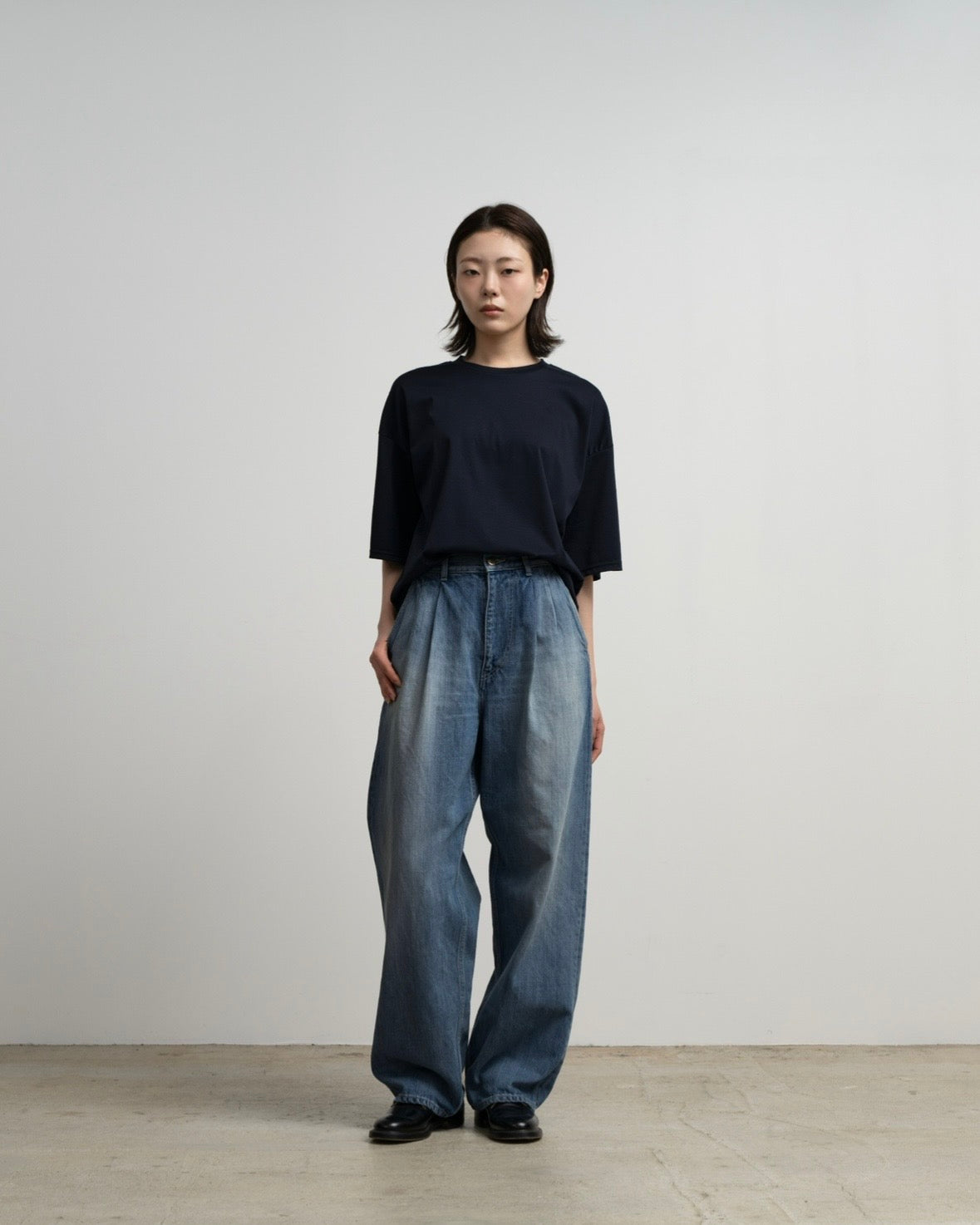 Selvage Denim Two Tuck Pants -LIGHT FADE-
