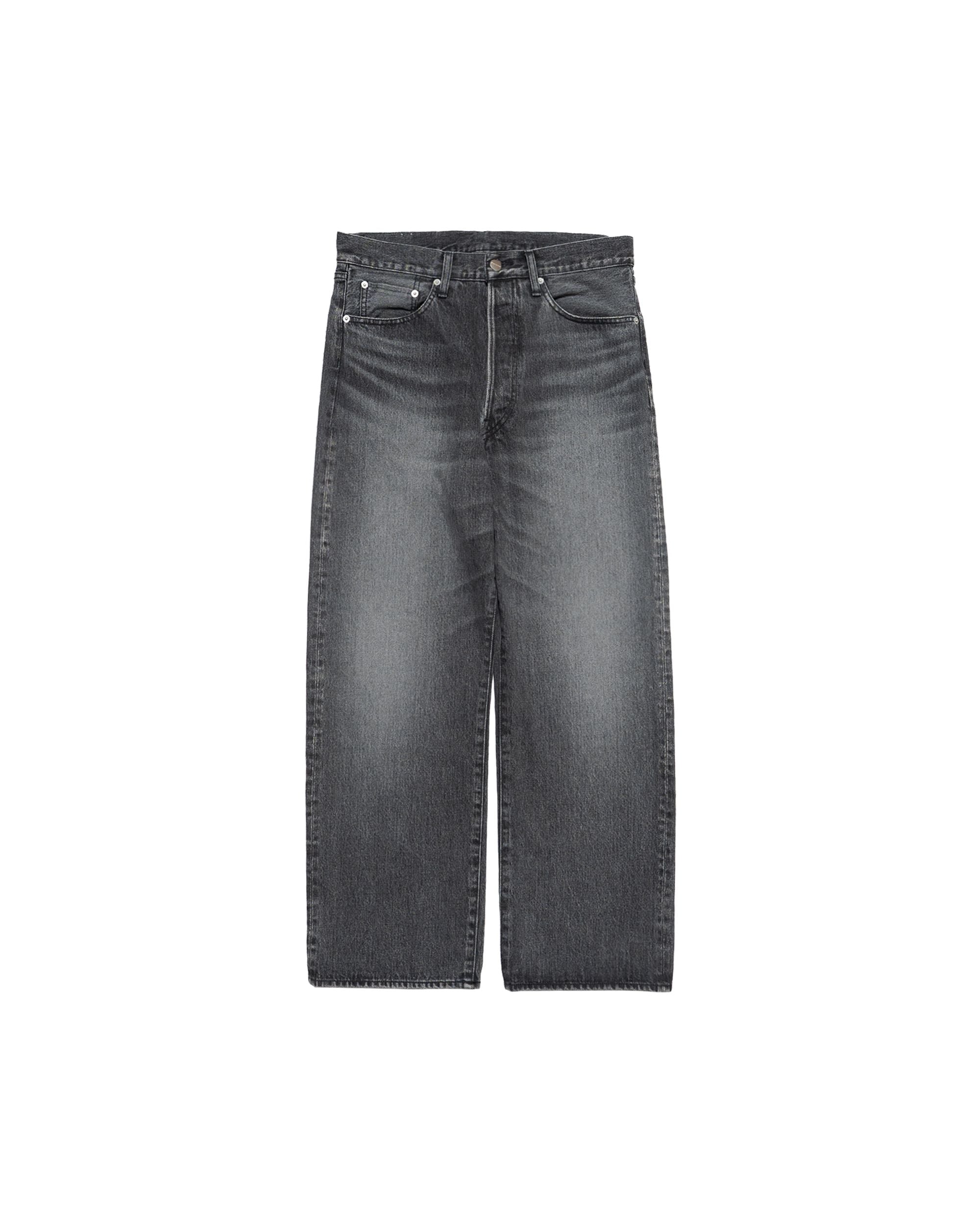 Selvage Denim Five Pocket Wide Straight Pants -LIGHT FADE-
