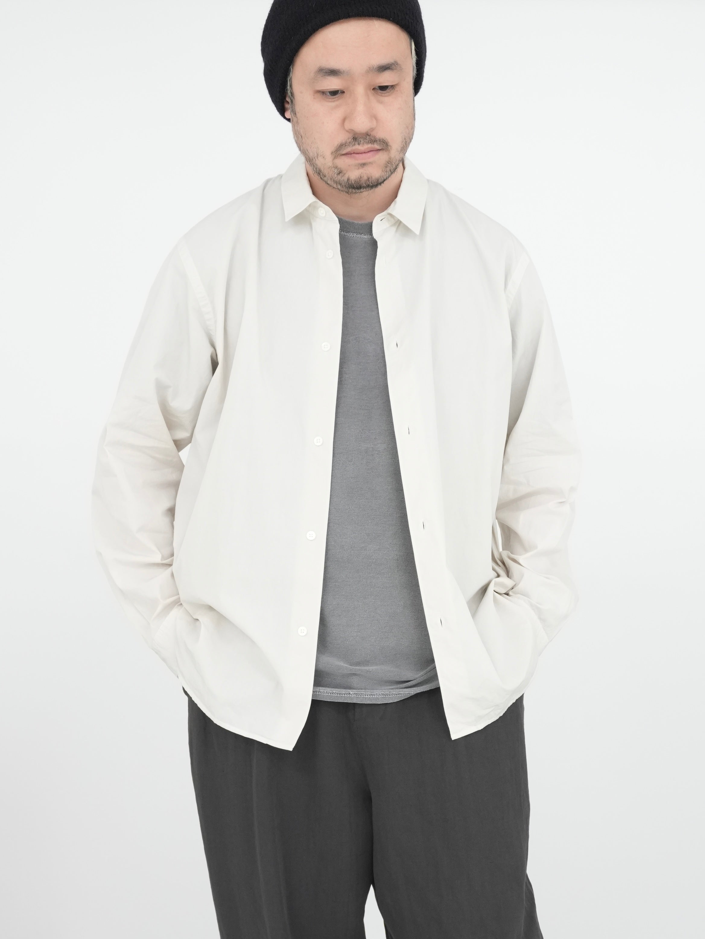 SHRINK COTTON LAWN OVERSIZED SHIRT