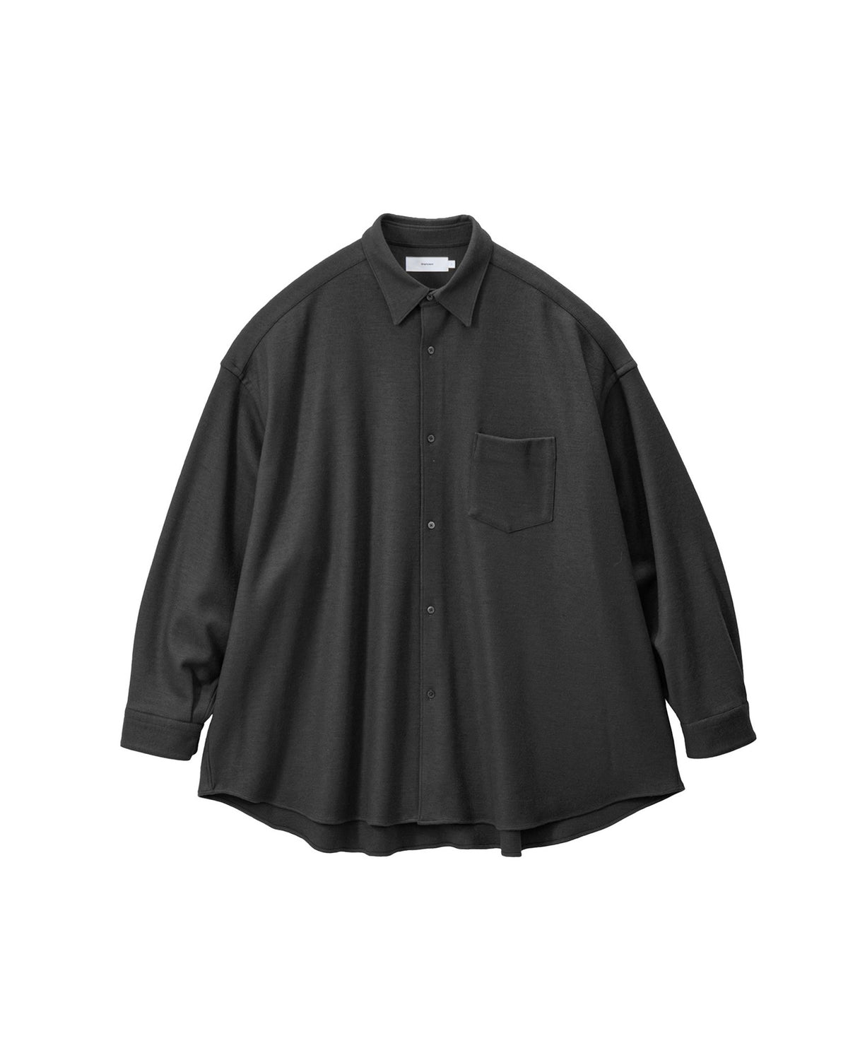 Wool Smooth Flannel Oversized Regular Collar Shirt