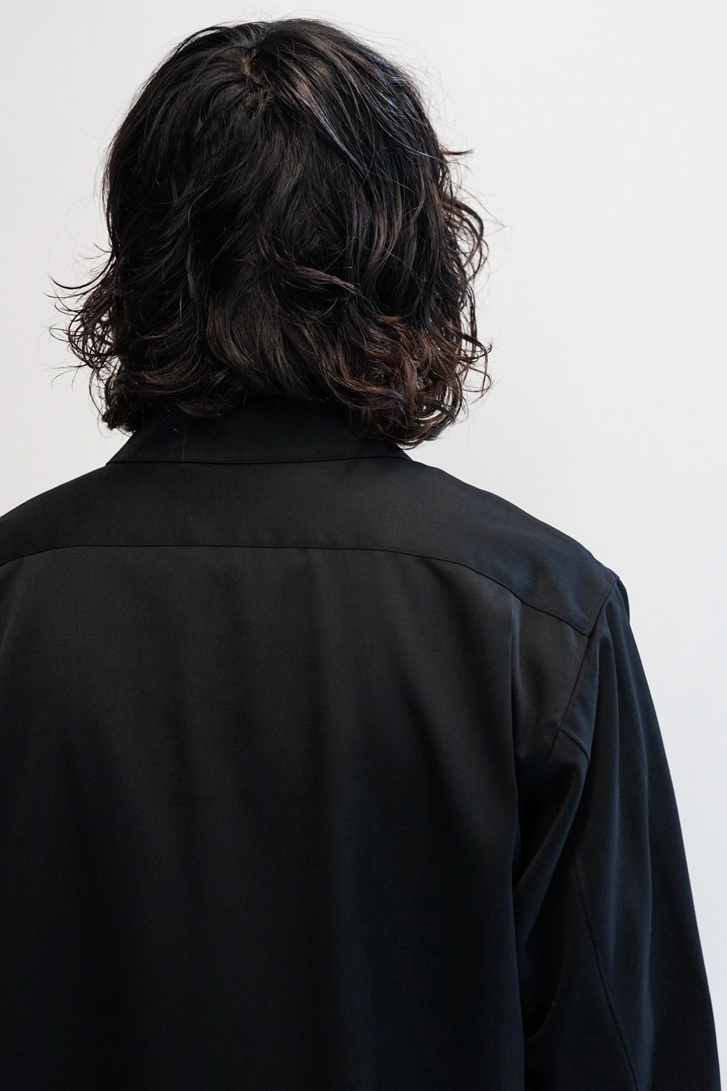 ORGANIC WOOL 2/80 GABARDINE ITALIAN OPEN COLLAR SHIRT