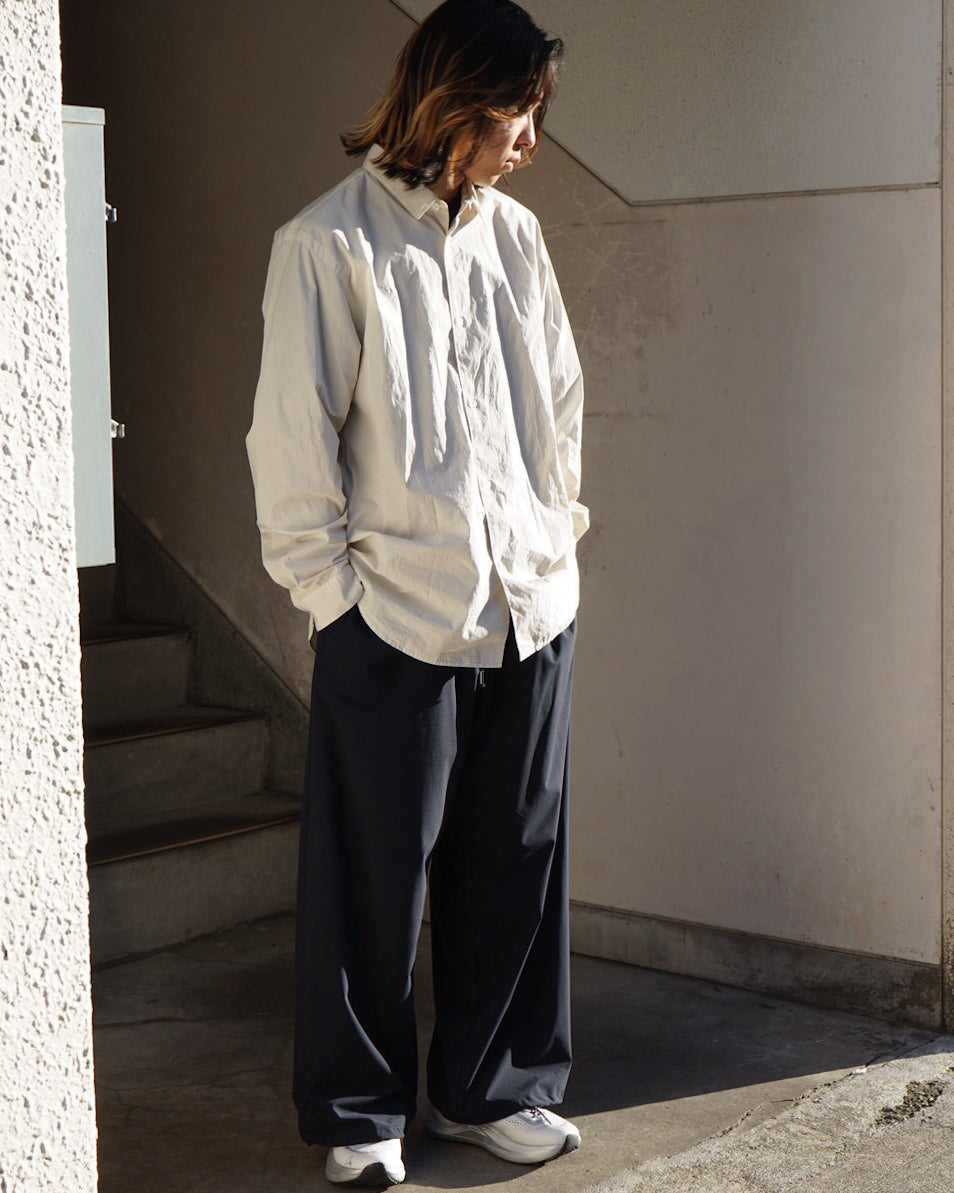 SHRINK COTTON LAWN OVERSIZED SHIRT